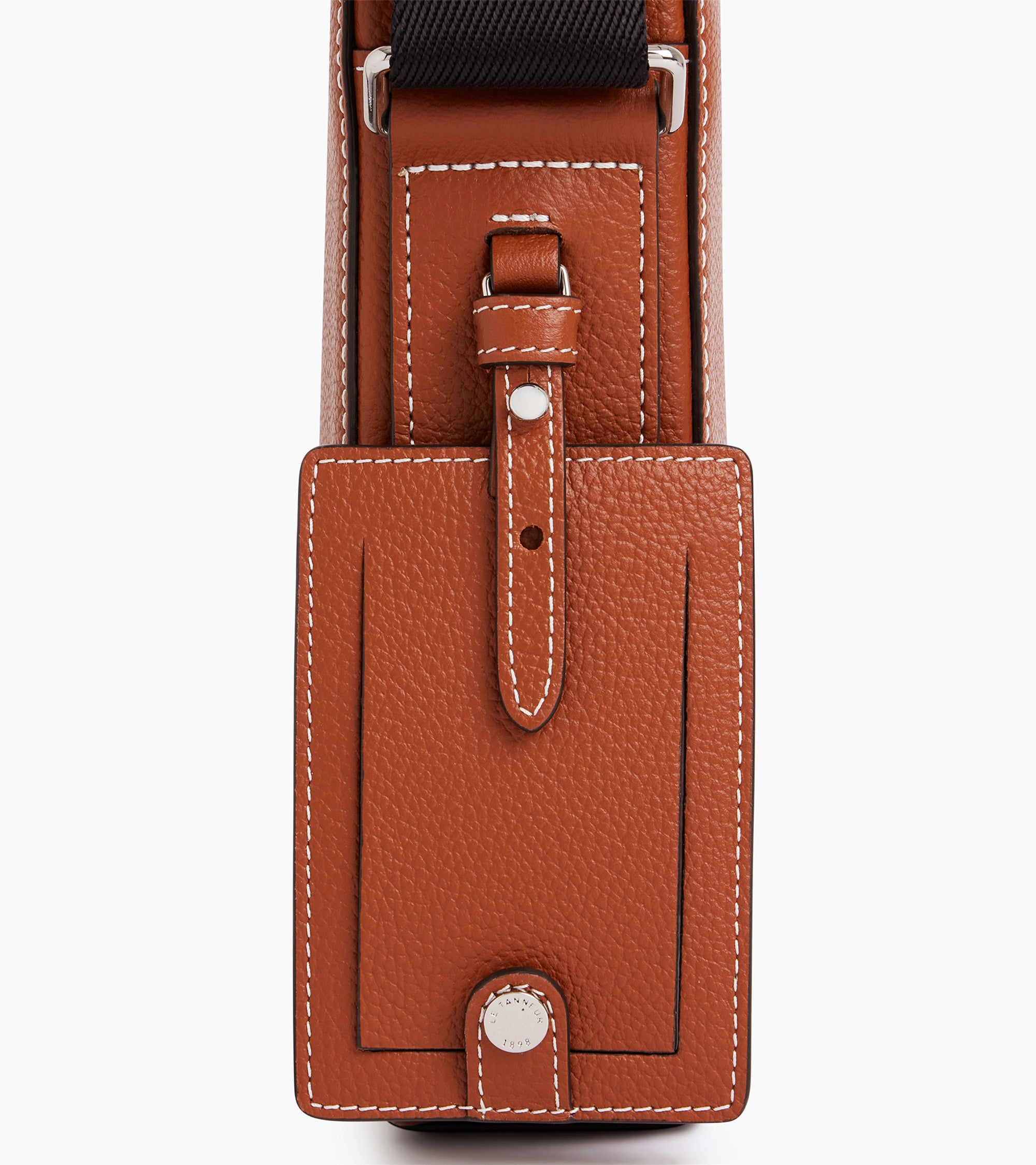 Petite sacoche zippée Emile en cuir grainé