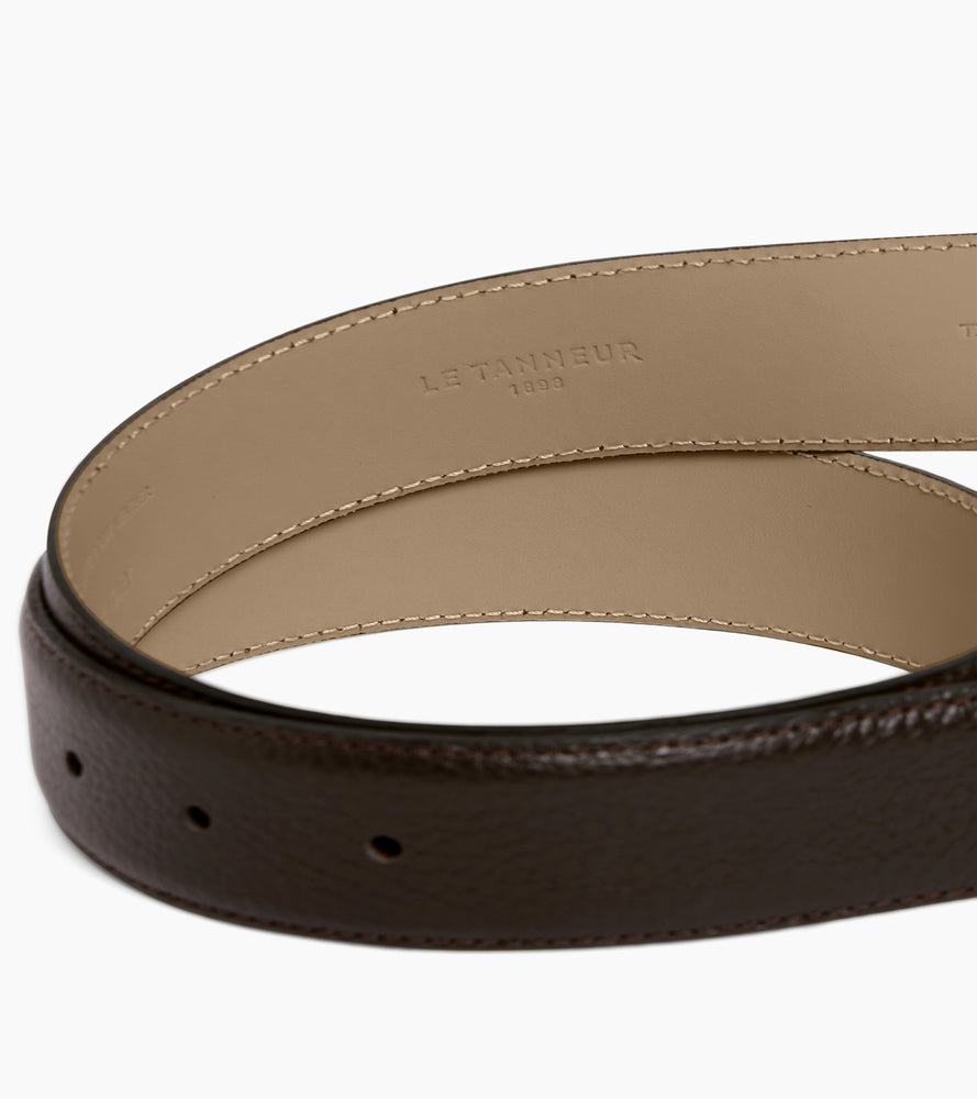 Ceinture homme avec boucle rectangle en cuir grainé