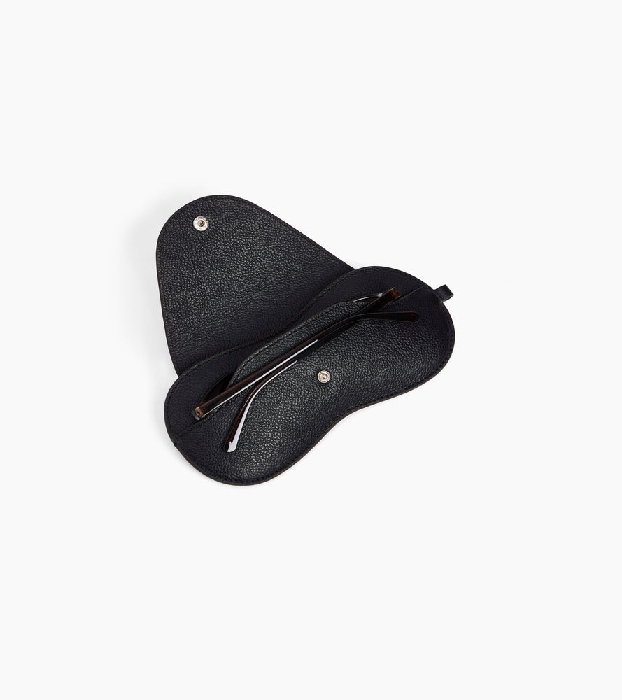 Estuche para gafas con abalorios de cuero granulado