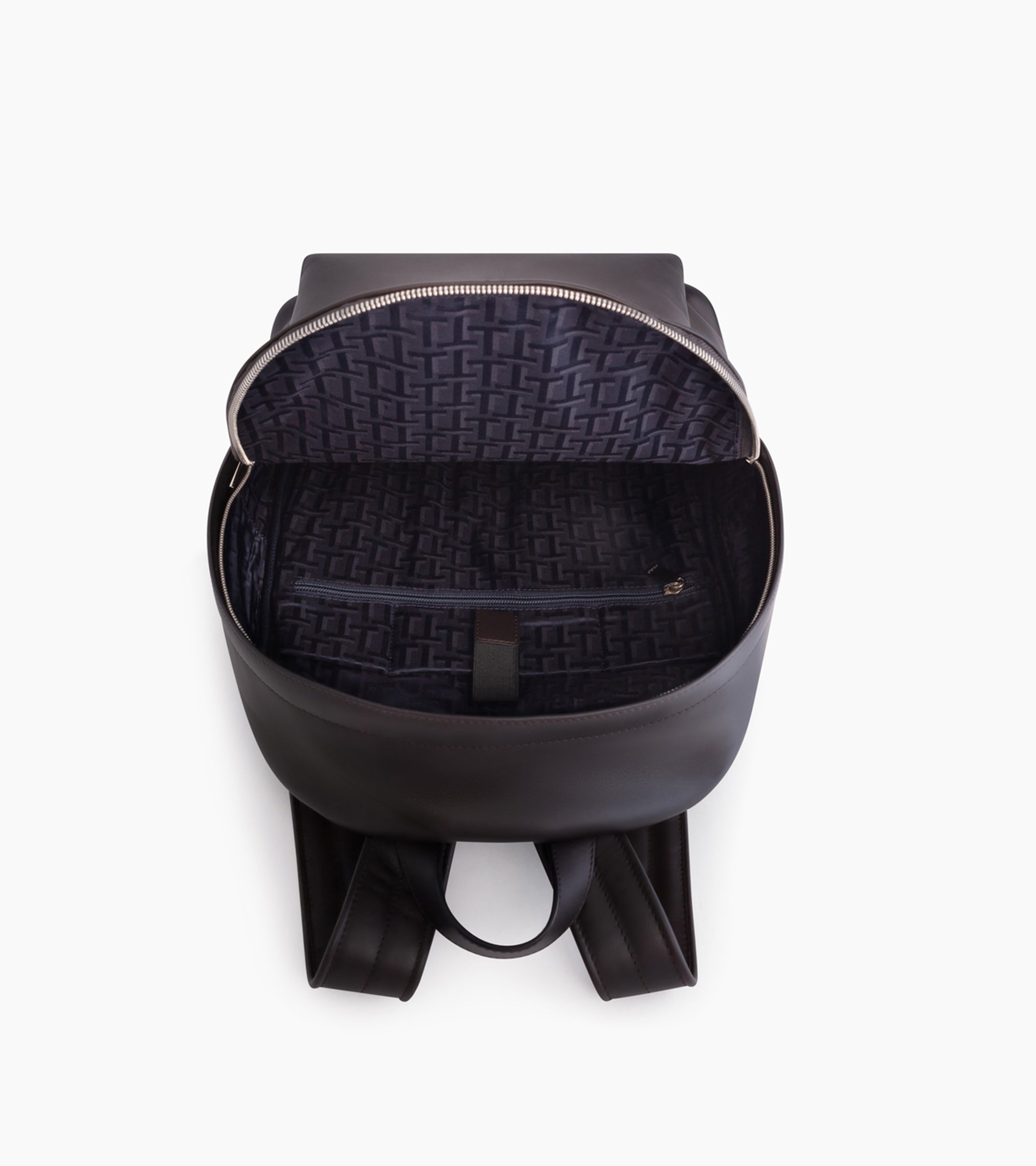 Albert zippered backpack in smooth leather