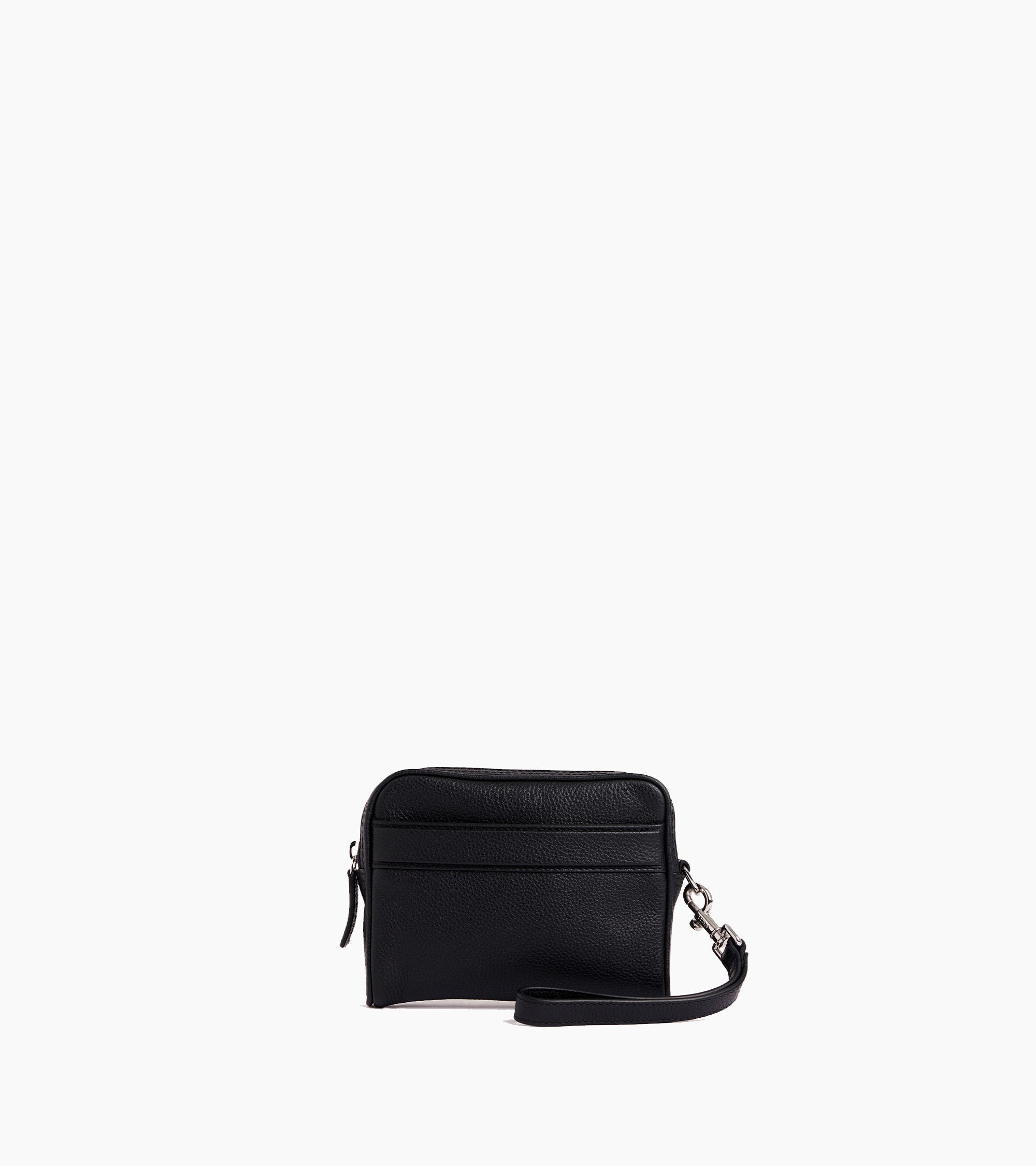 Bolso pequeño con correa de mano desmontable Charles de cuero granulado