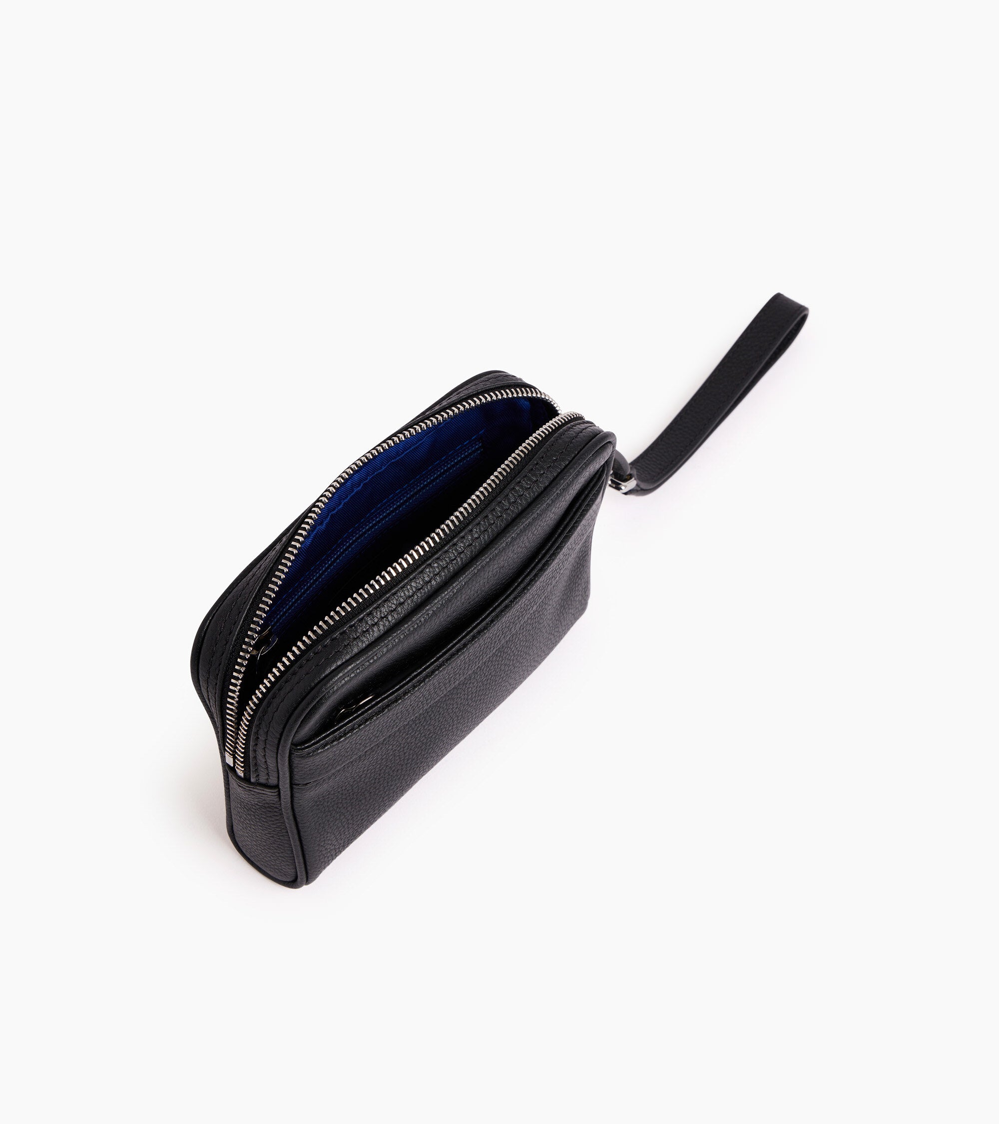Bolso pequeño con correa de mano desmontable Charles de cuero granulado