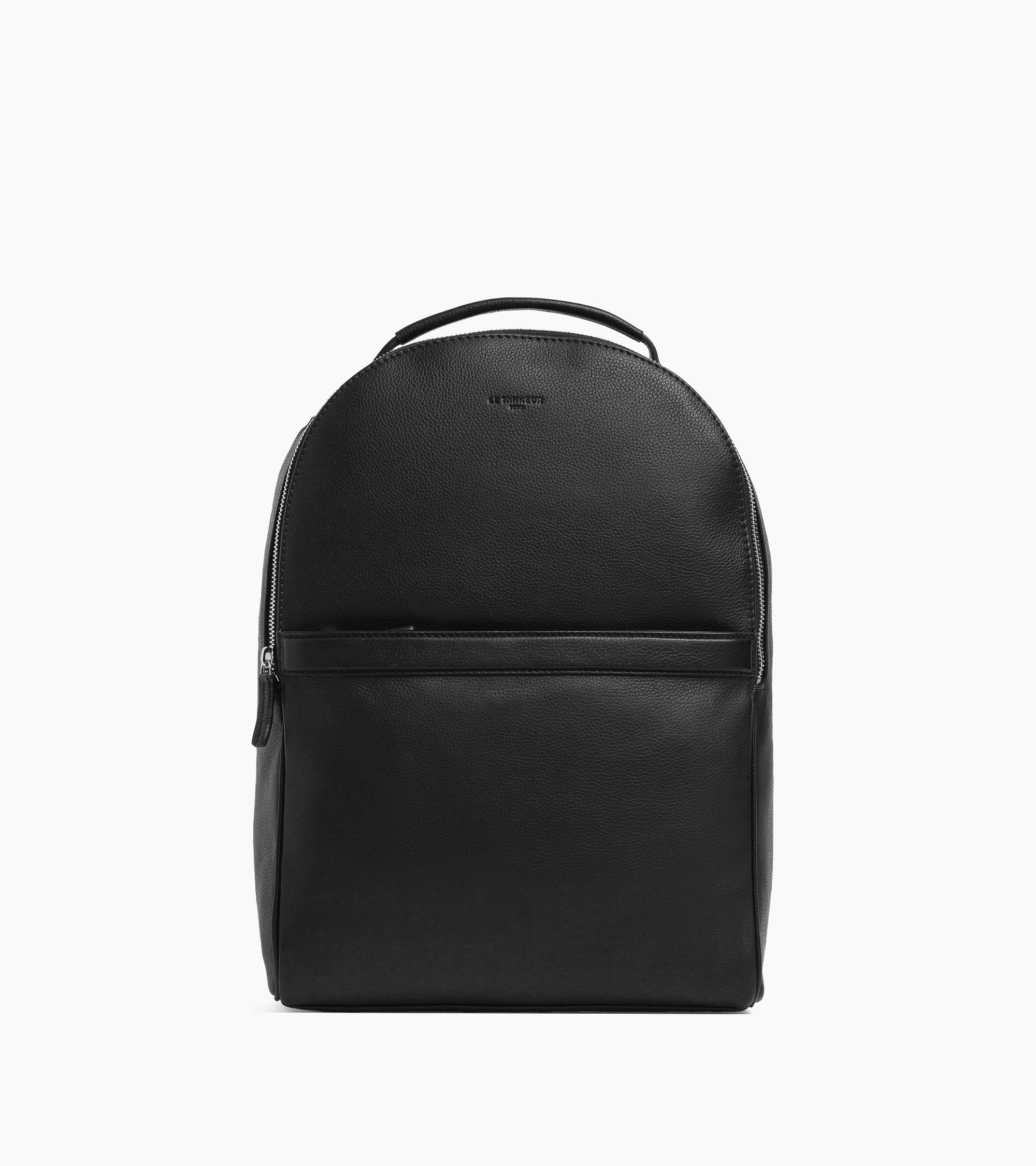 Mochila con cremallera Charles de piel texturizada