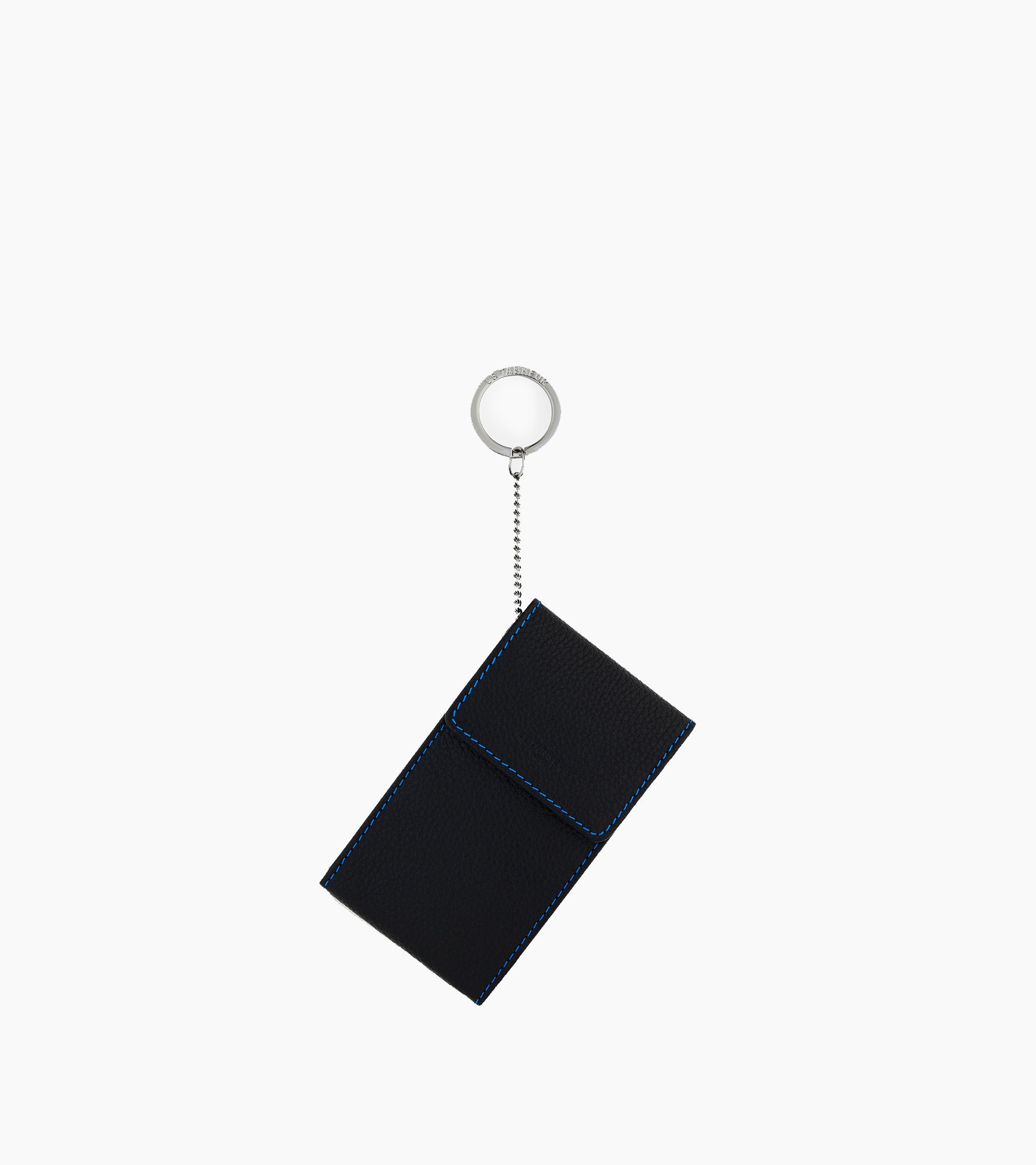 Estuche de llaves con solapa Charles de piel texturizada
