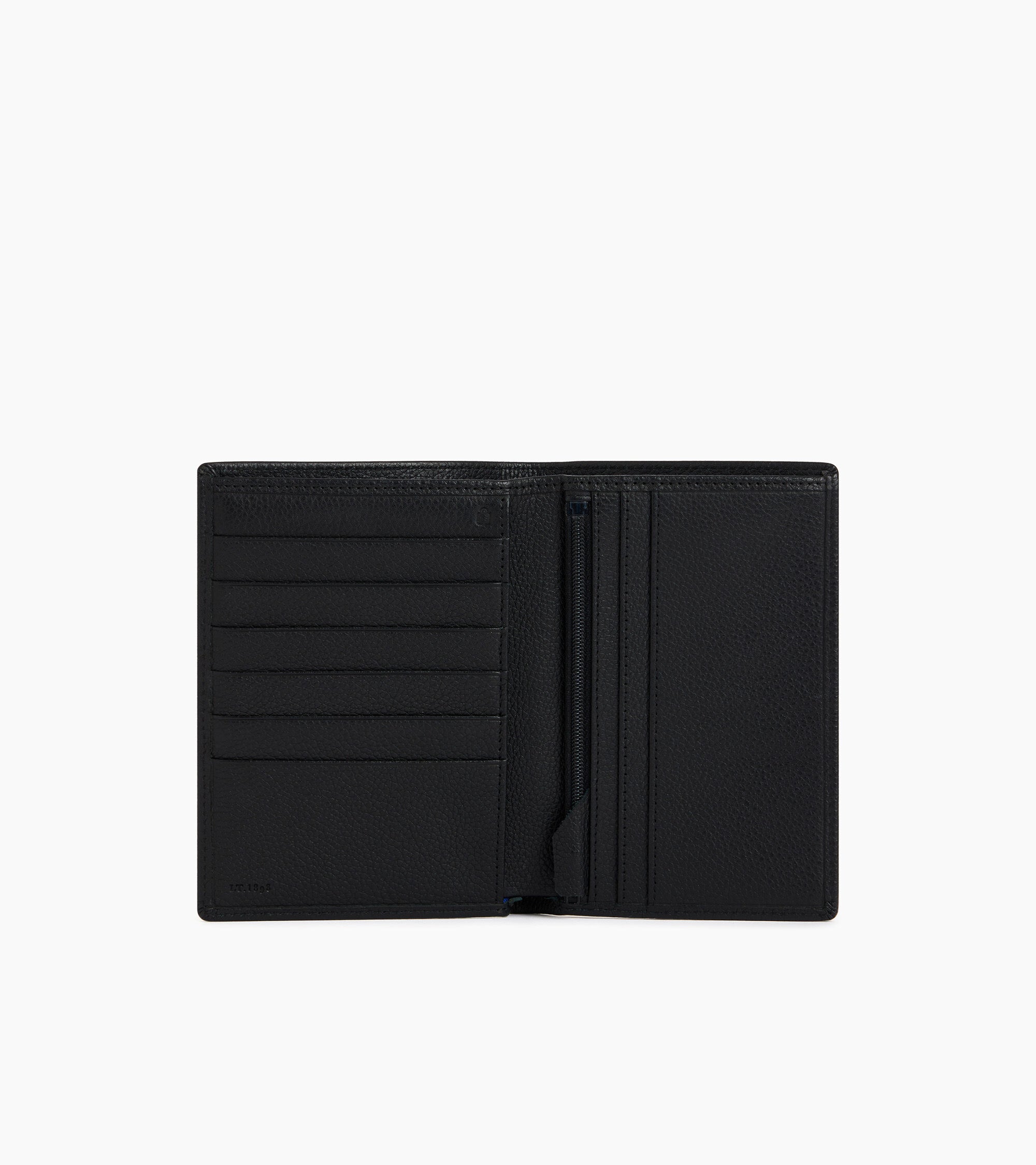 Cartera con cremallera Charles de piel texturizada