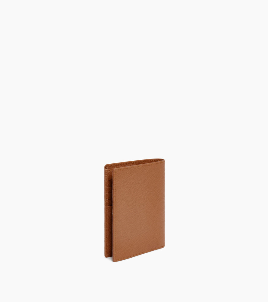 Grand portefeuille zippé Charles en cuir grainé