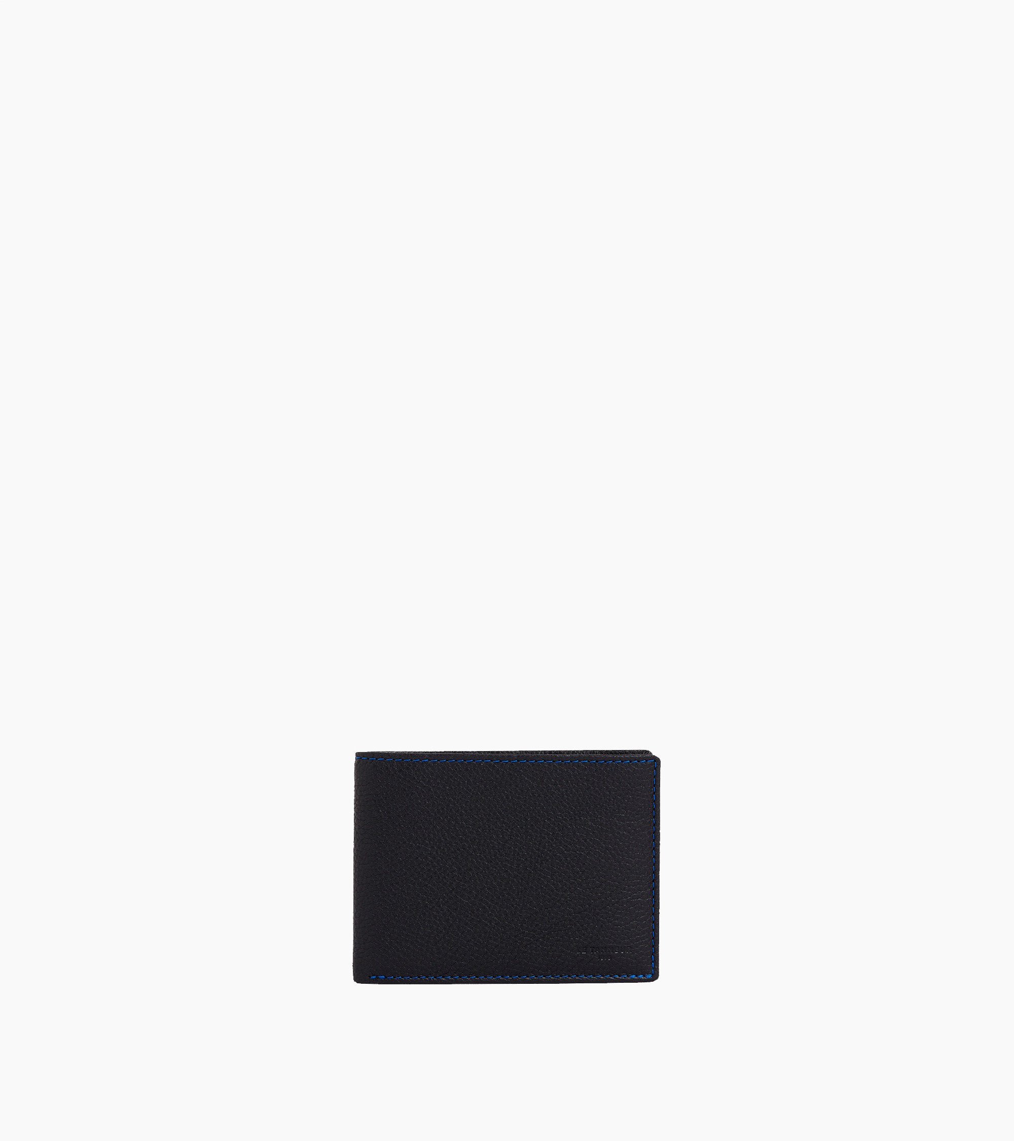 Cartera horizontal de 2 secciones con cremallera Charles de piel texturizada
