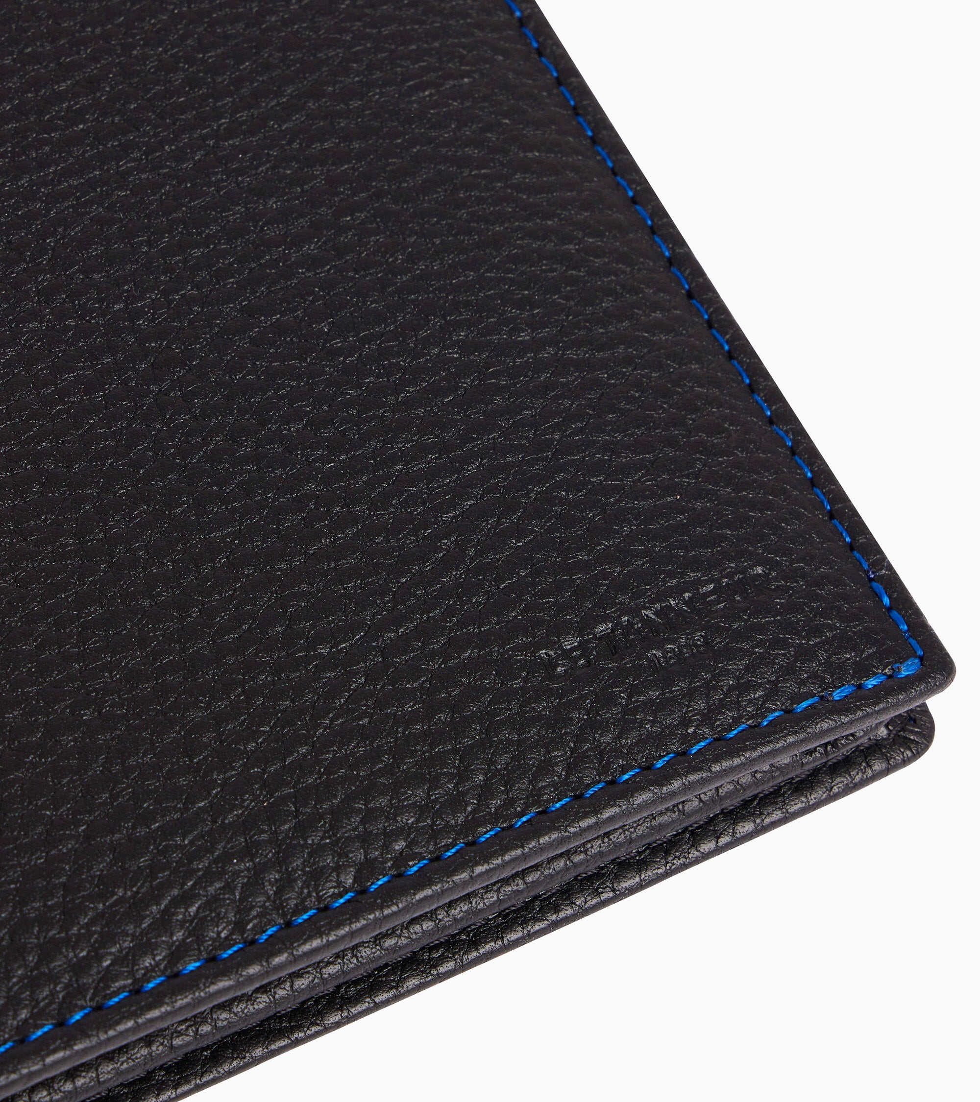 Cartera horizontal de 2 secciones con cremallera Charles de piel texturizada