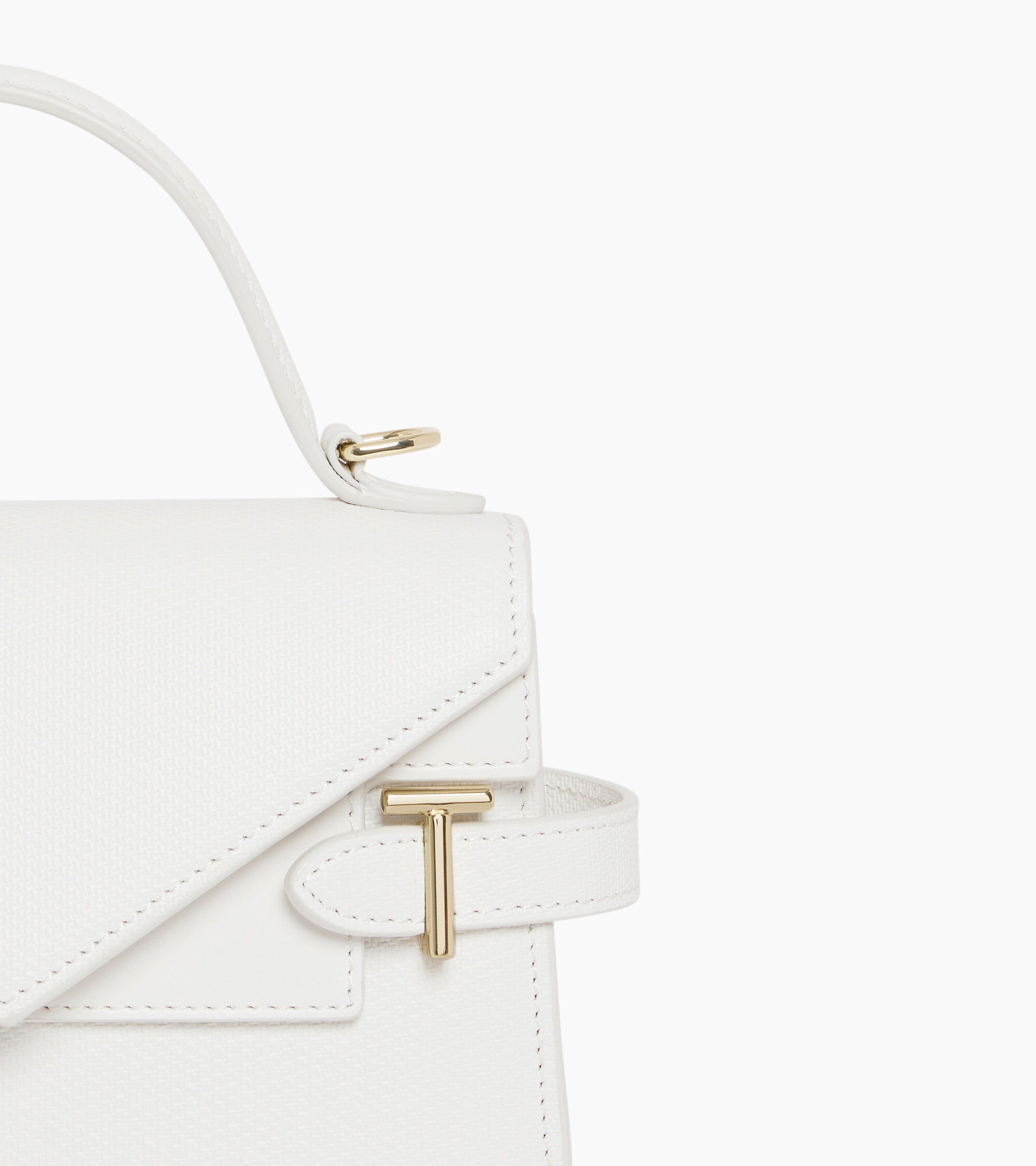Bolso de mano pequeño Emilie de piel signature T con doble solapa