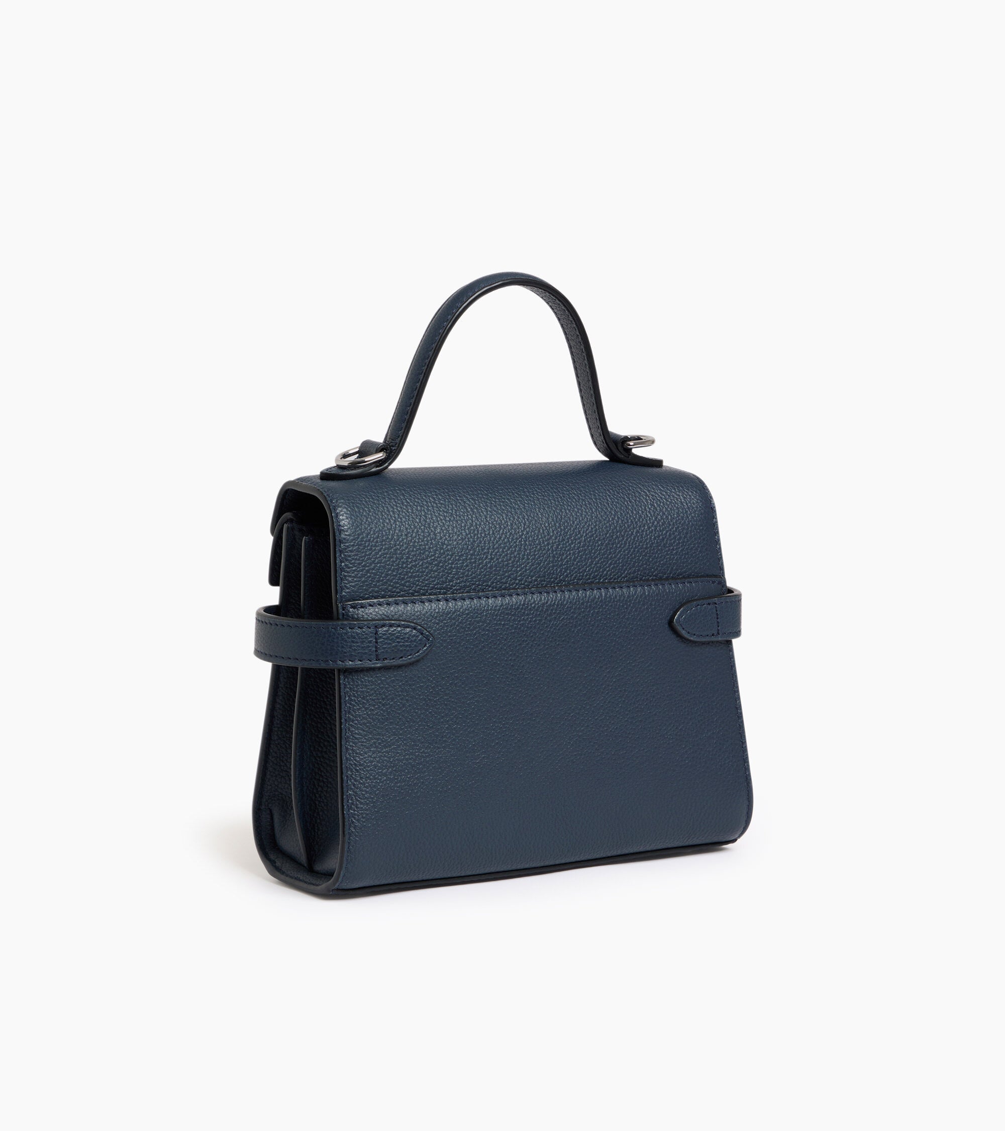 Bolso de mano pequeño Emilie de piel texturizada con doble solapa