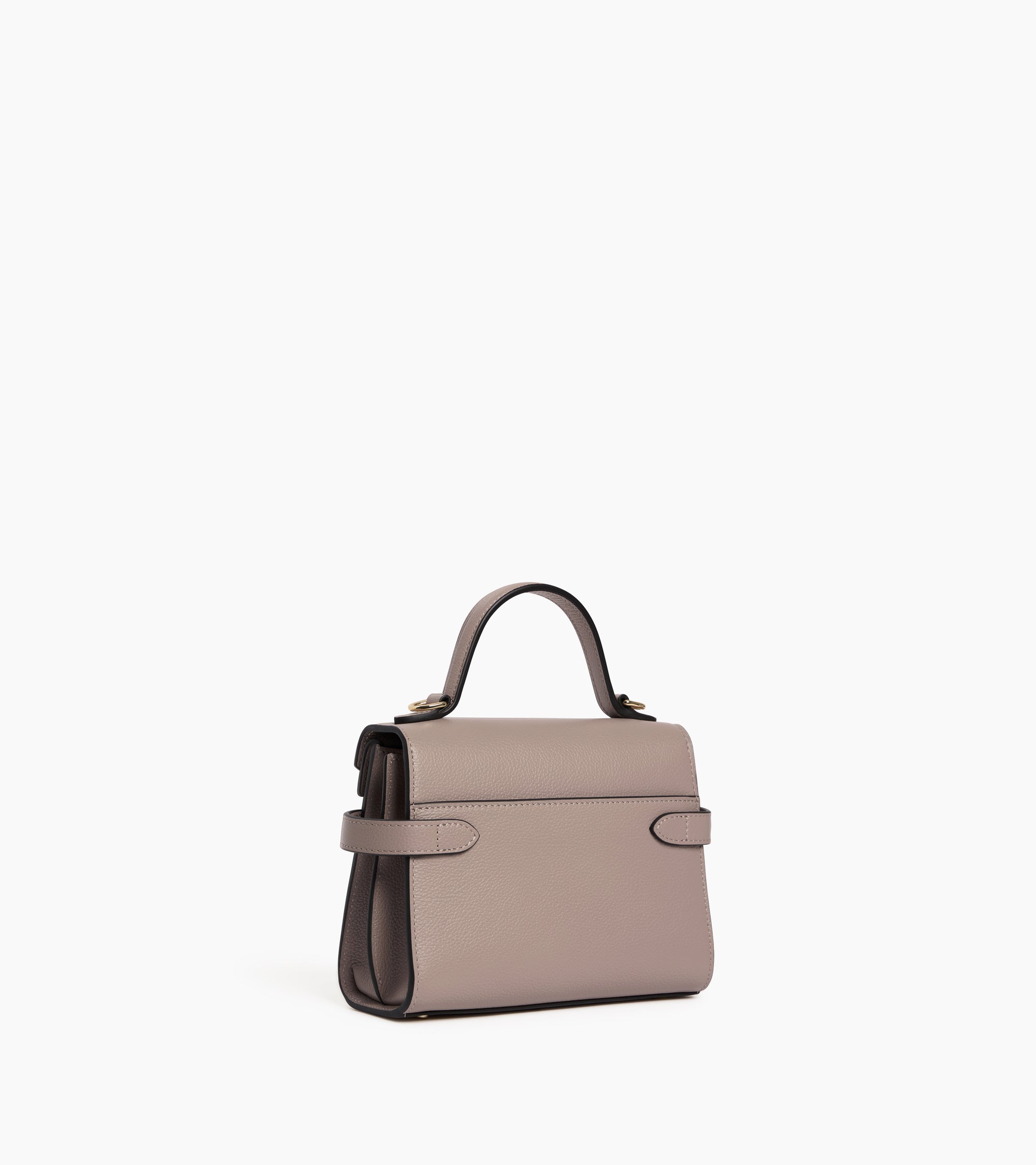 Kleine Handtasche Emilie aus genarbtem Leder mit Doppelklappe