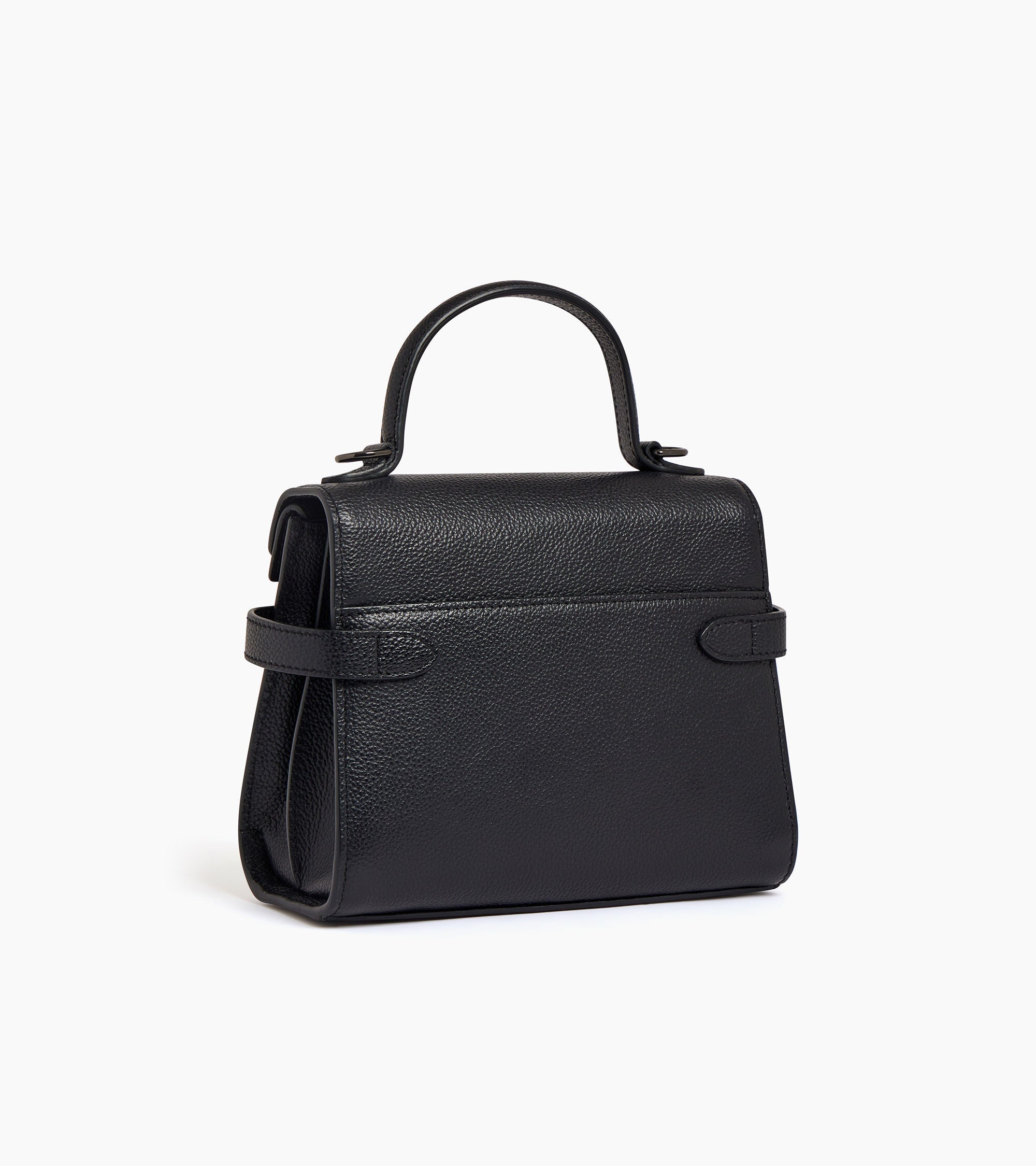 Bolso de mano pequeño Emilie de piel texturizada con doble solapa