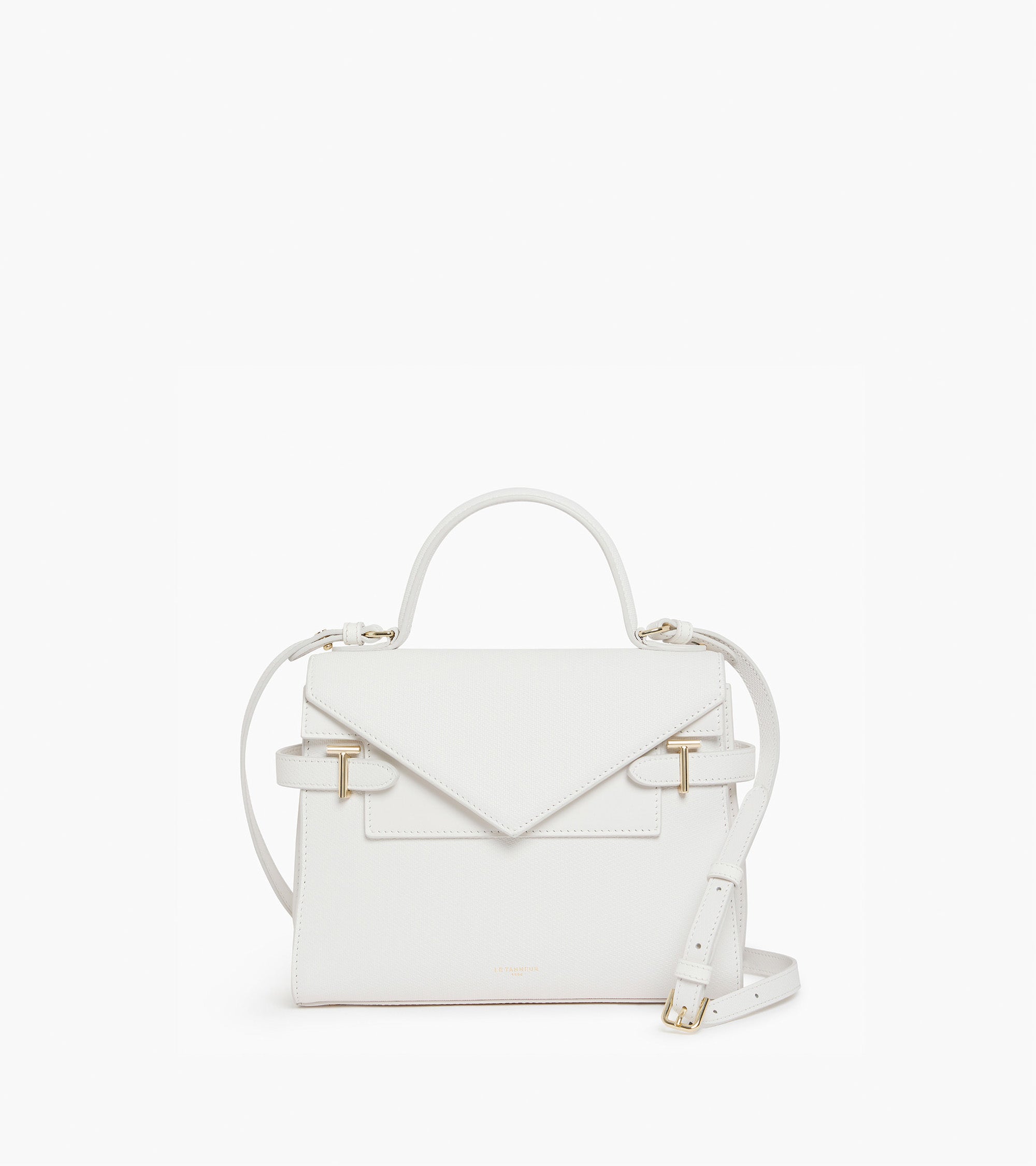 Bolso de mano mediano Emilie de piel signature T con doble solapa
