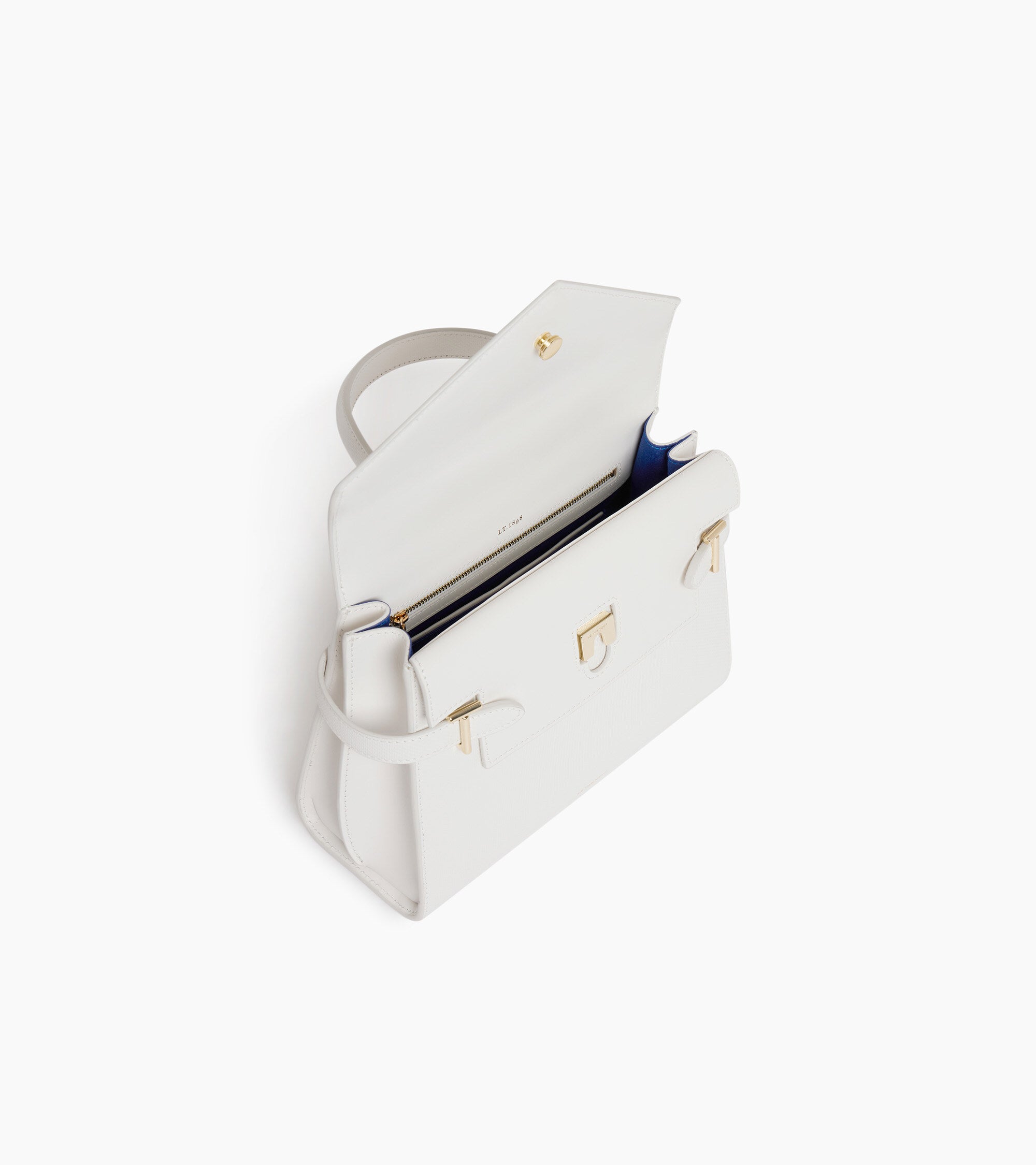 Bolso de mano mediano Emilie de piel signature T con doble solapa