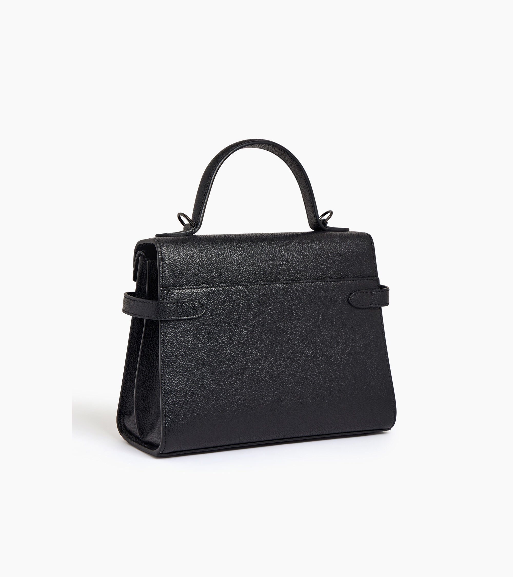 Bolso de mano mediano Emilie de piel texturizada con doble solapa