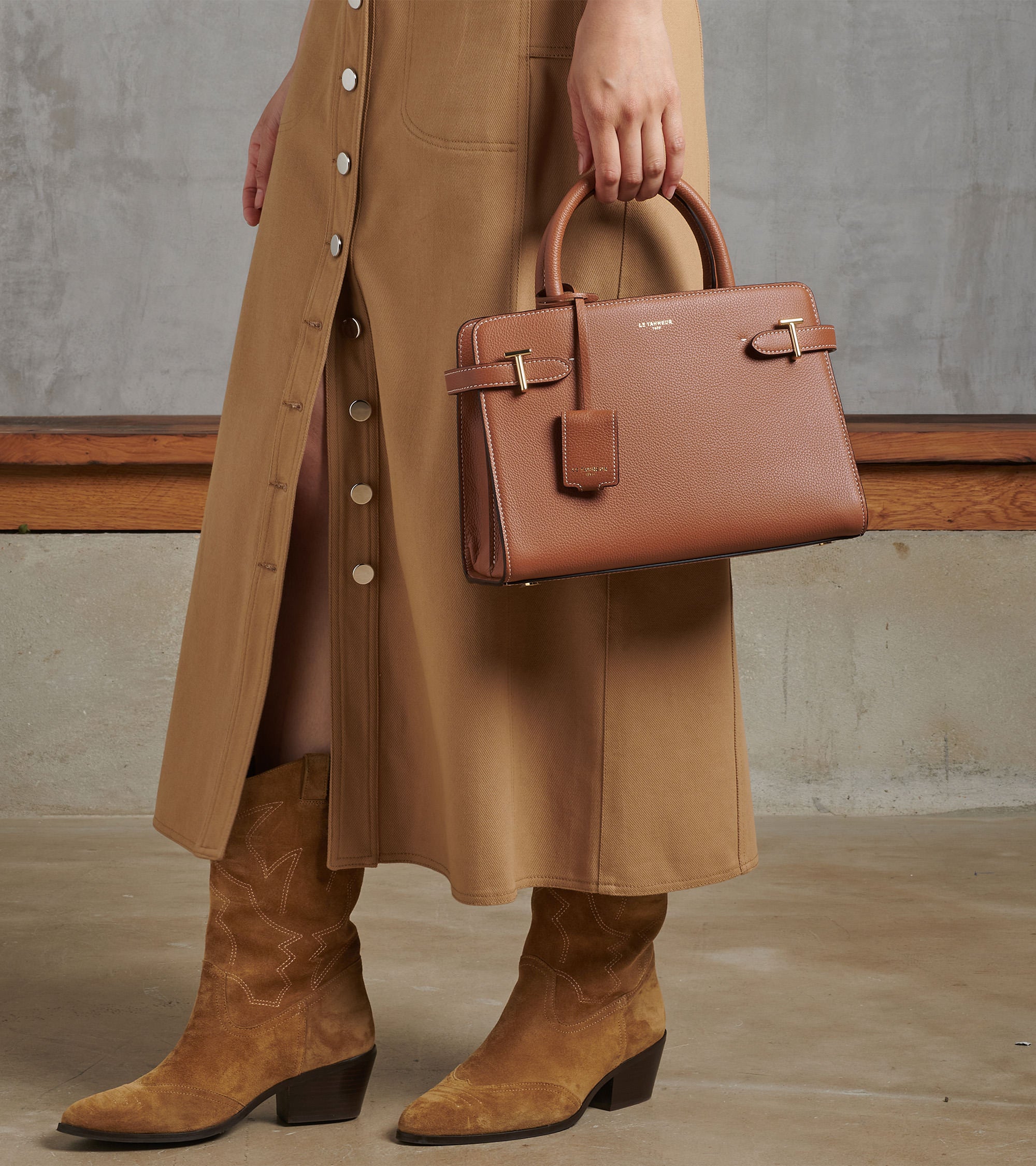 Bolso mediano Emilie de piel texturizada