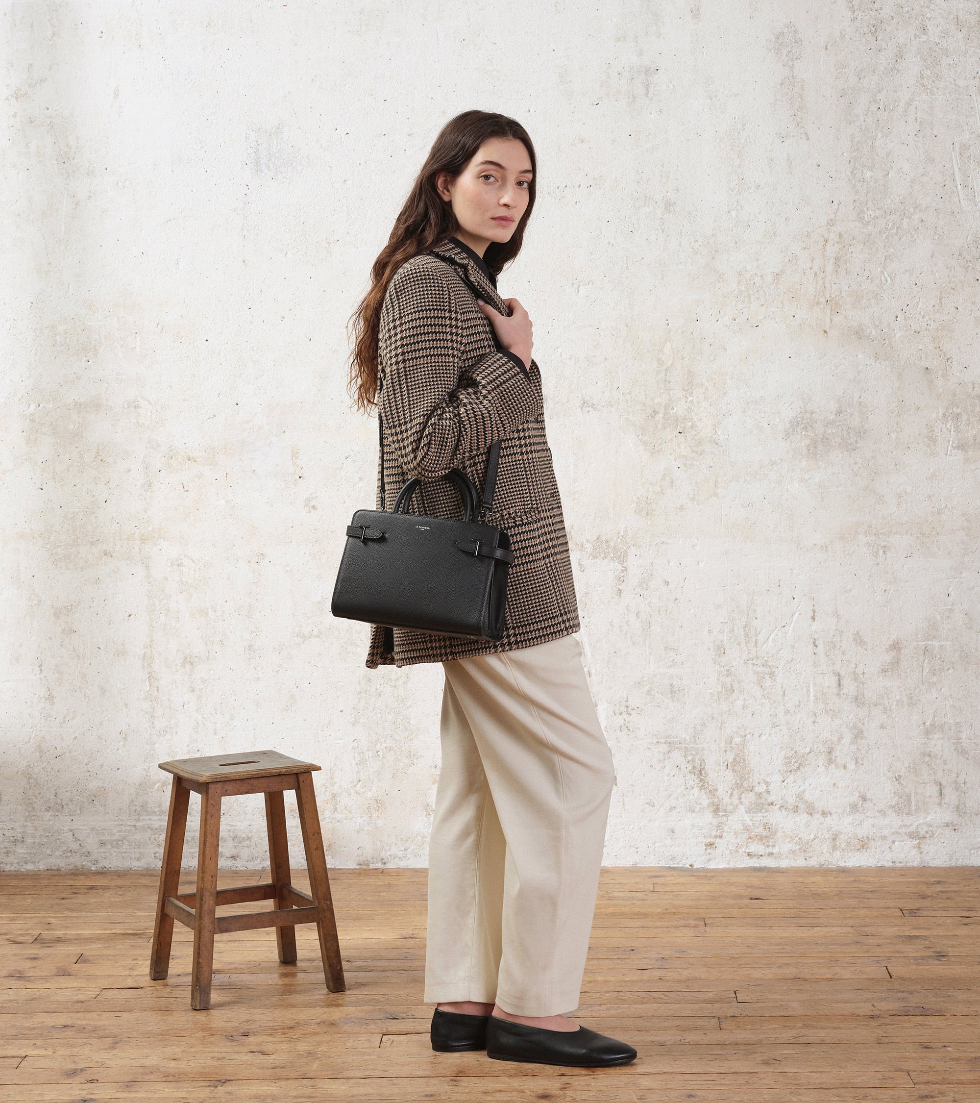 Bolso mediano Emilie de piel texturizada