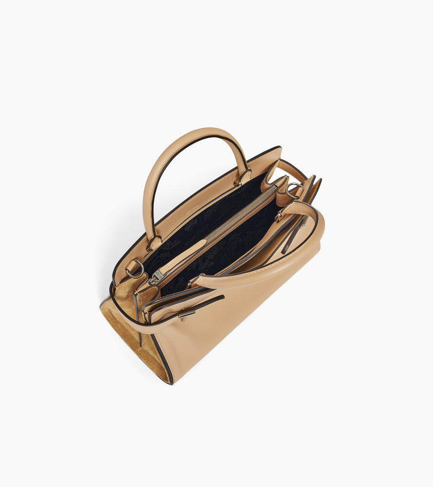 Sac à main moyen modèle Emie en cuir lisse et nubuck