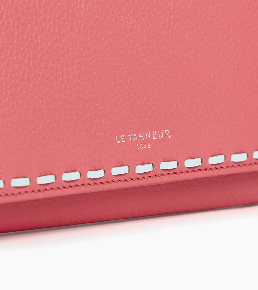 Cartera Emilie de cuero granulado y liso