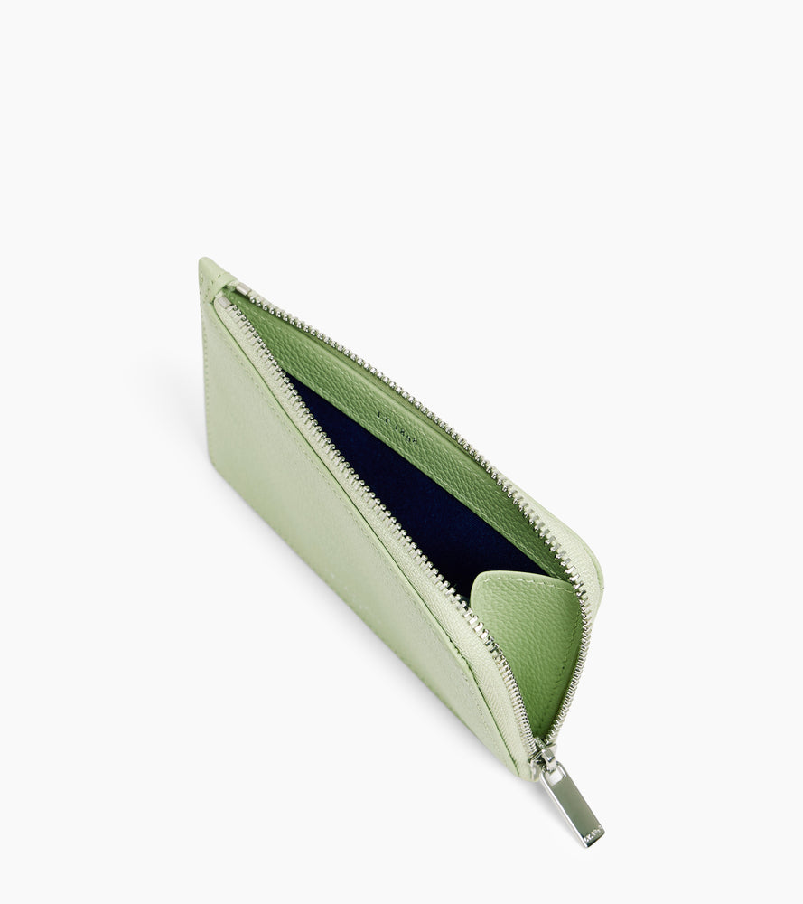 Porte cartes zippé Emilie en cuir grainé