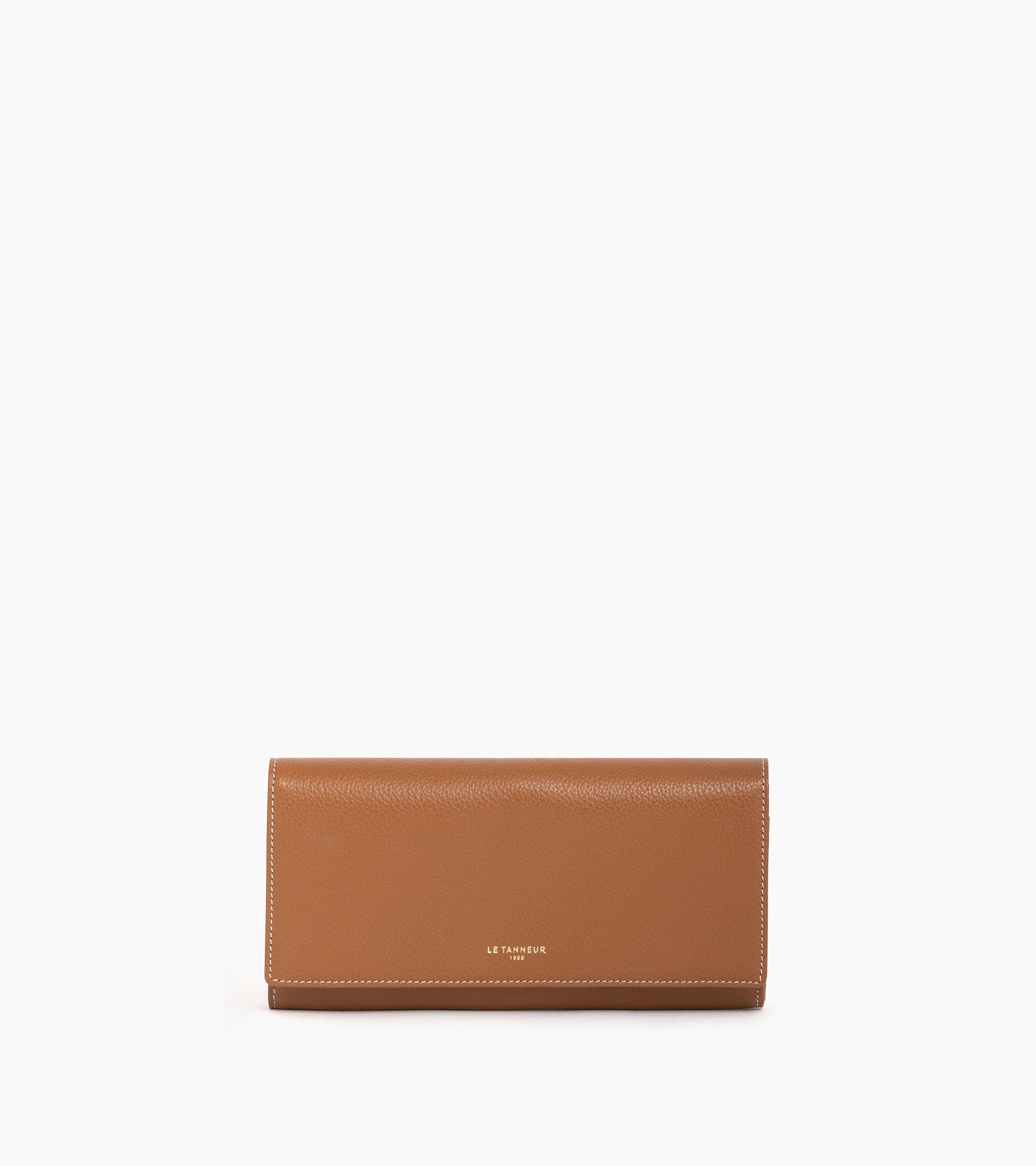 Cartera con cremallera Emilie de cuero granulado