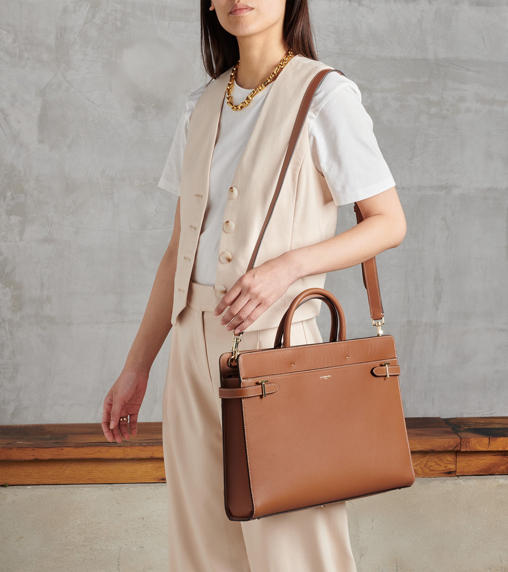 Bolso bandolera Émilie de cuero granulado