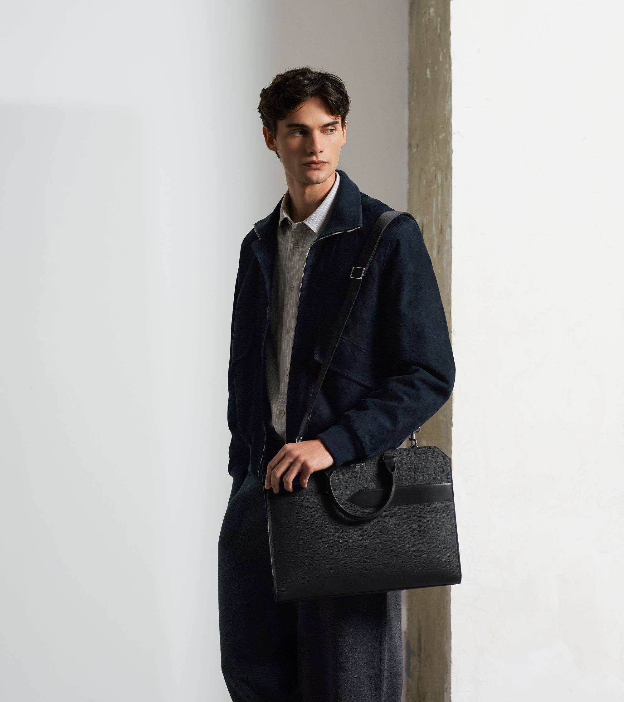 Porte documents 15" Gaston en cuir grain croisé