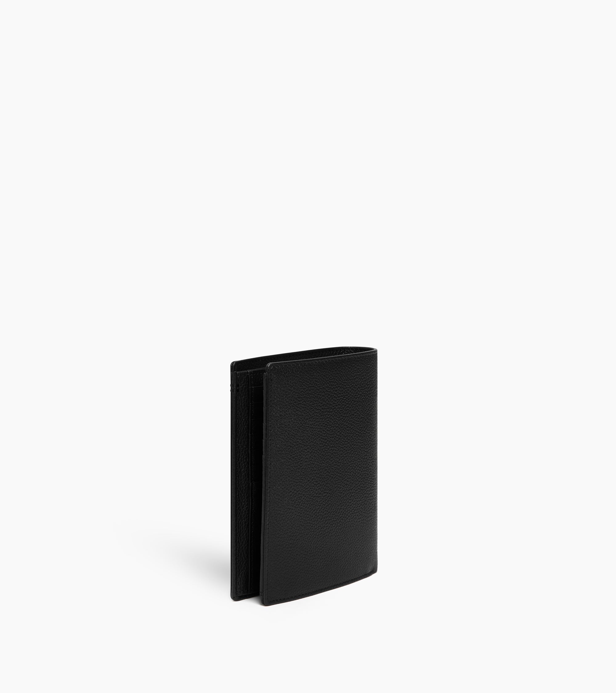 Große Bifold-Brieftasche mit Reißverschluss Lucien aus genarbtem Leder