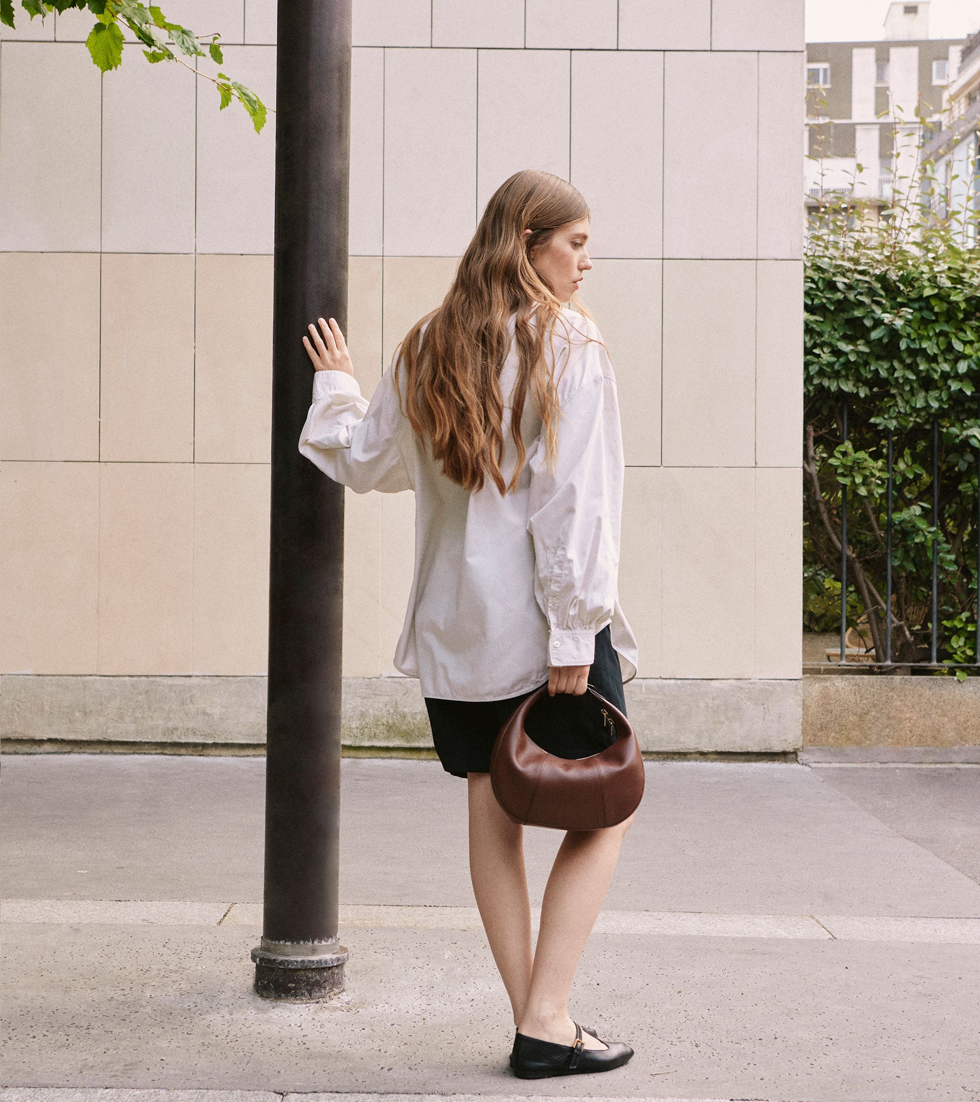 Kleine Hobo-Tasche Juliette aus genarbtem Leder