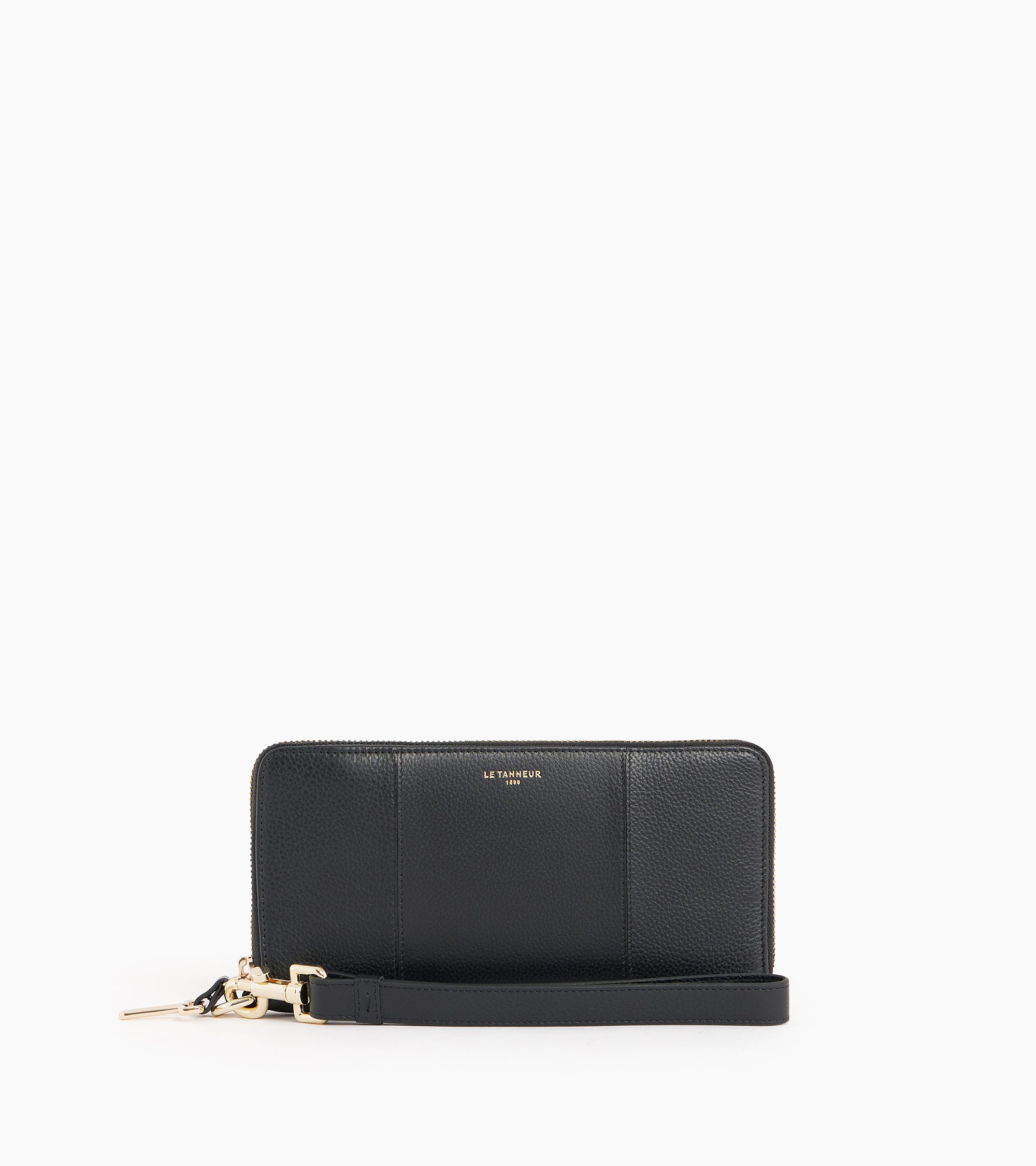 Cartera con cremallera Juliette de cuero granulado