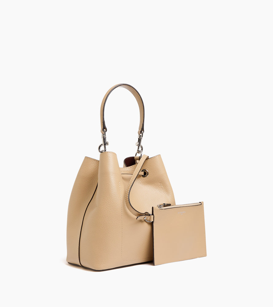 Bucket Bag Louise aus genarbtem Leder