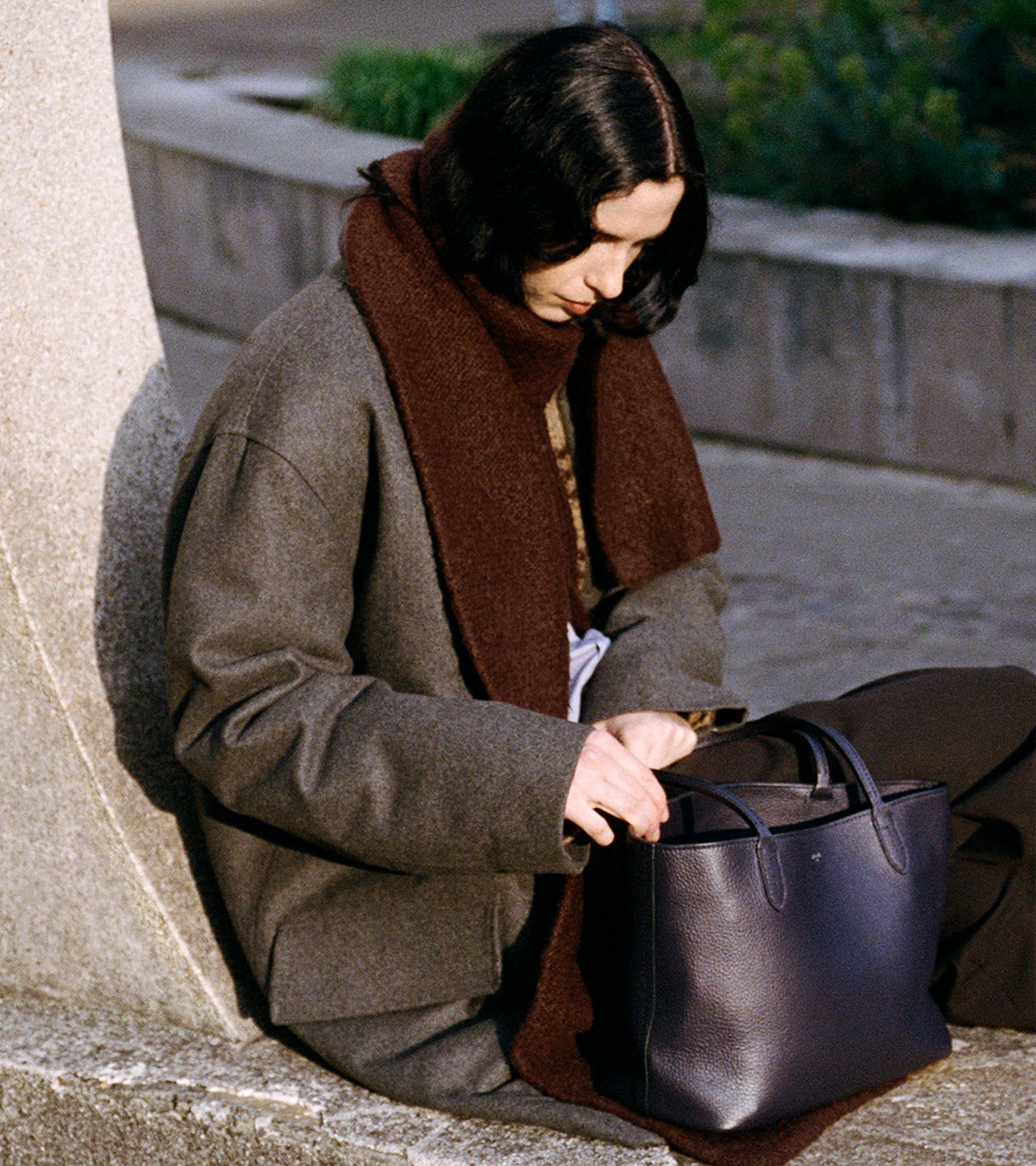 Petit sac cabas Louise en cuir grainé