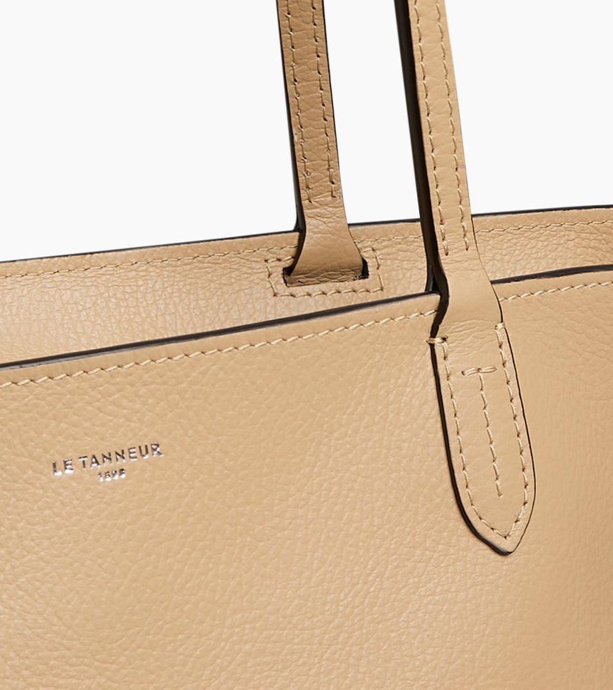 Große Tragetasche Louise aus genarbtem Leder