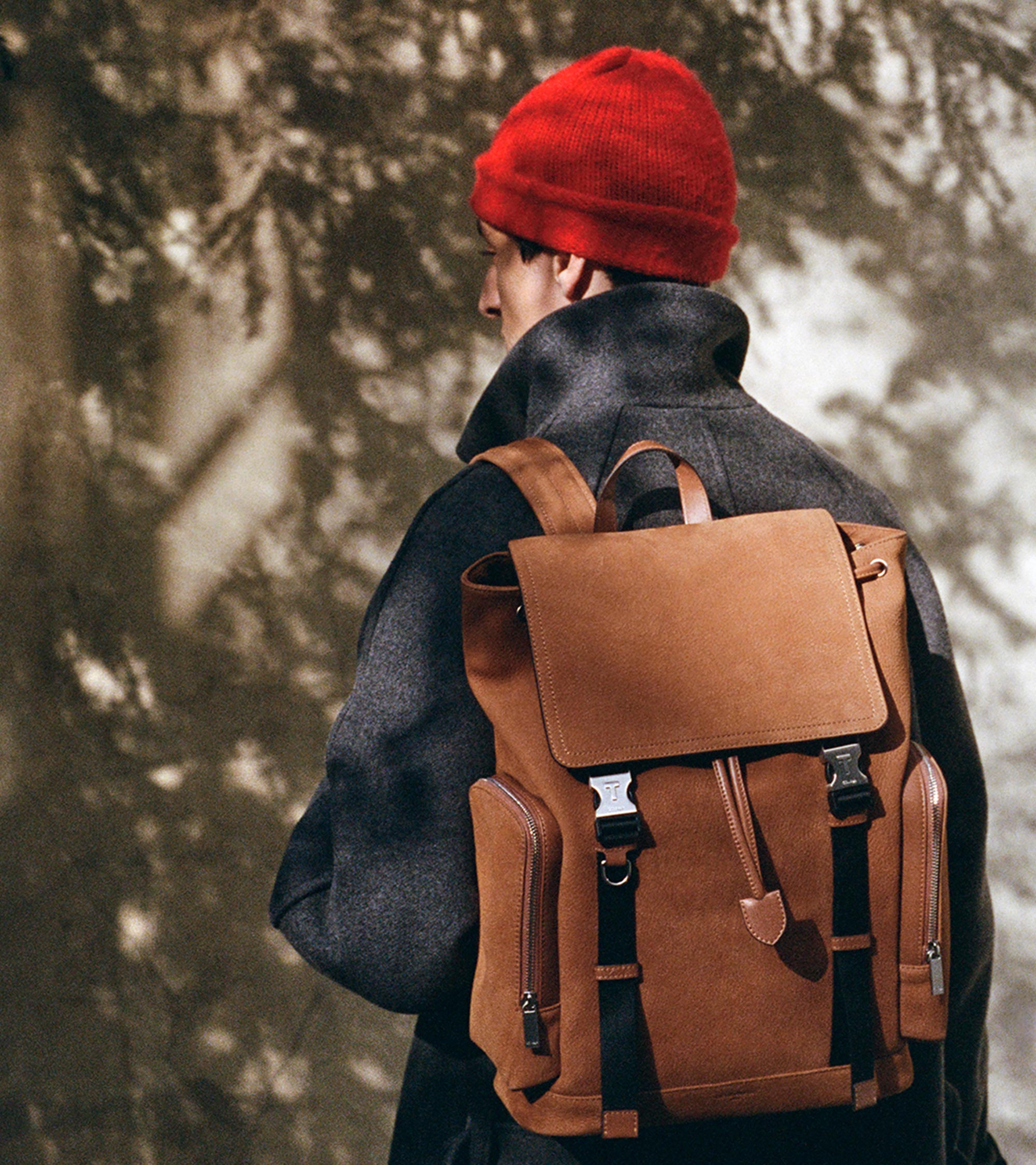 Sac à dos à rabat Maurice en cuir nubuck grainé