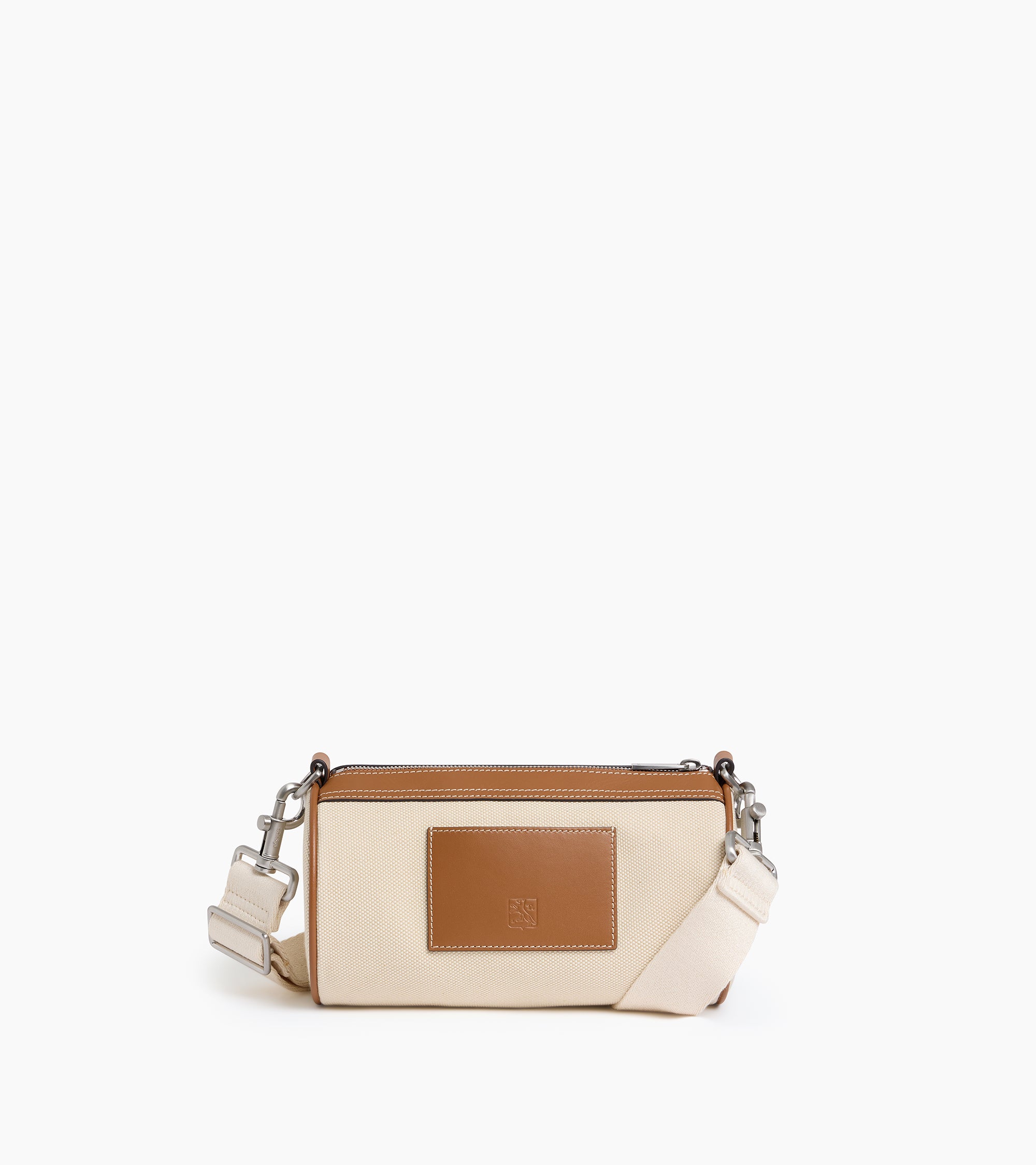 Mini bolso bandolera Maurice en lona de algodón y cuero liso semi-vegetal