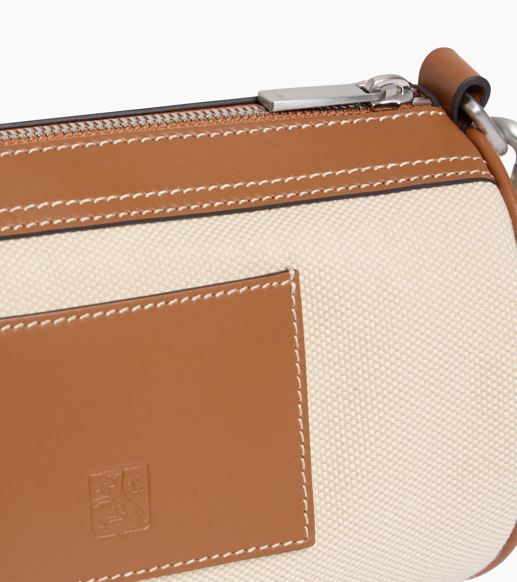 Mini bolso bandolera Maurice en lona de algodón y cuero liso semi-vegetal