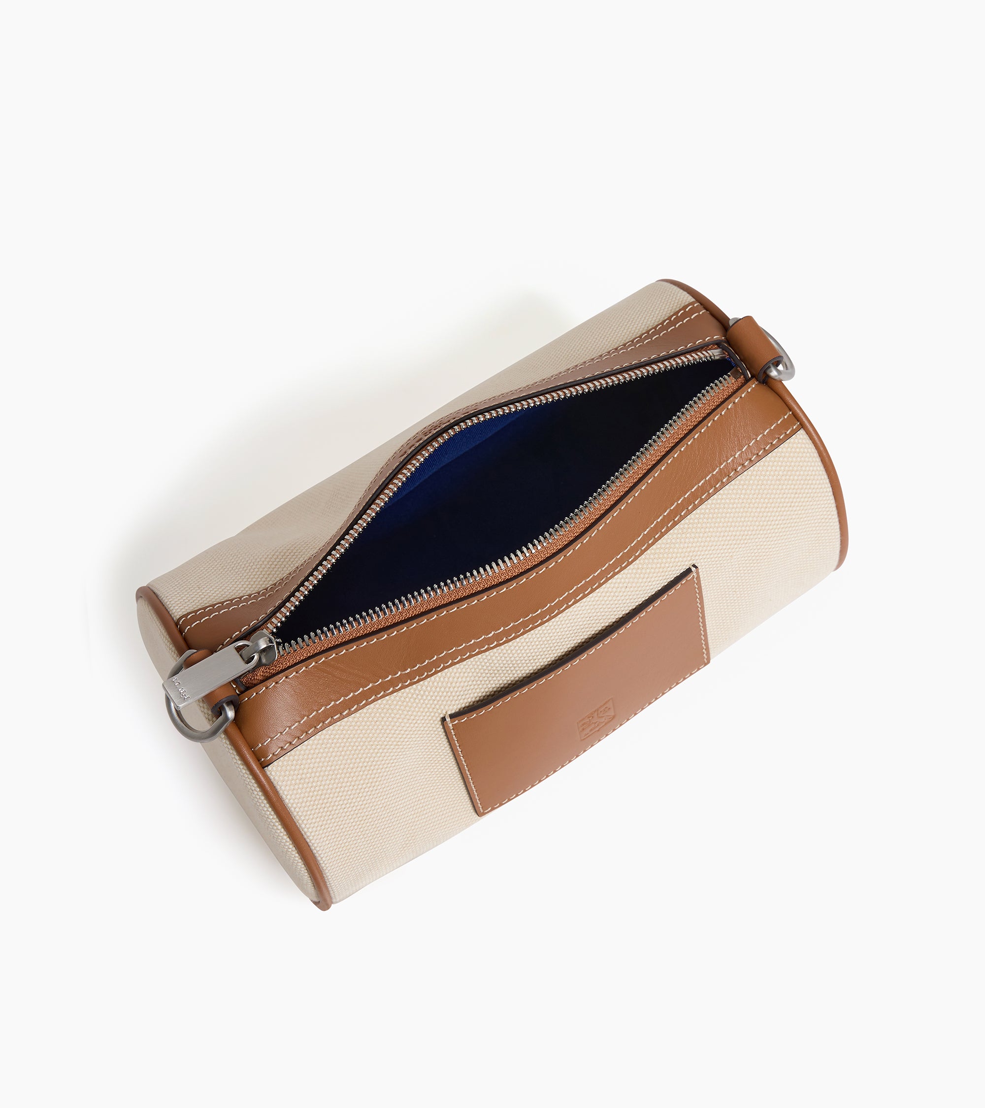 Mini bolso bandolera Maurice en lona de algodón y cuero liso semi-vegetal