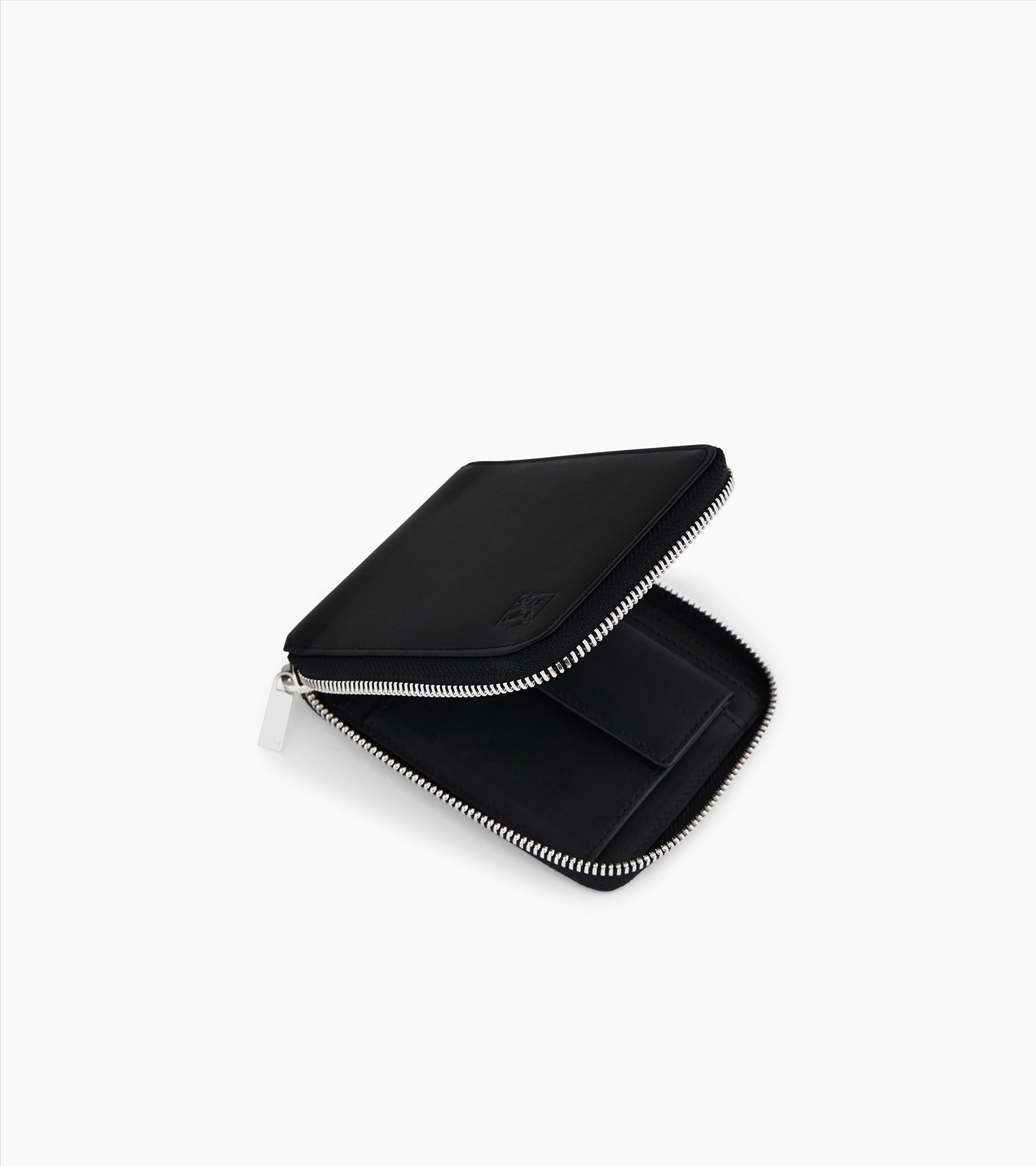 Maurice zipped coin case in coated canvas and smooth leather