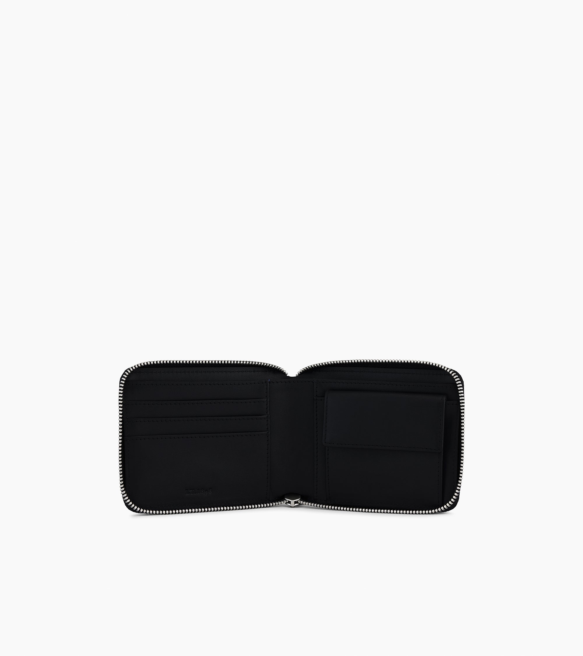 Maurice zipped coin case in coated canvas and smooth leather
