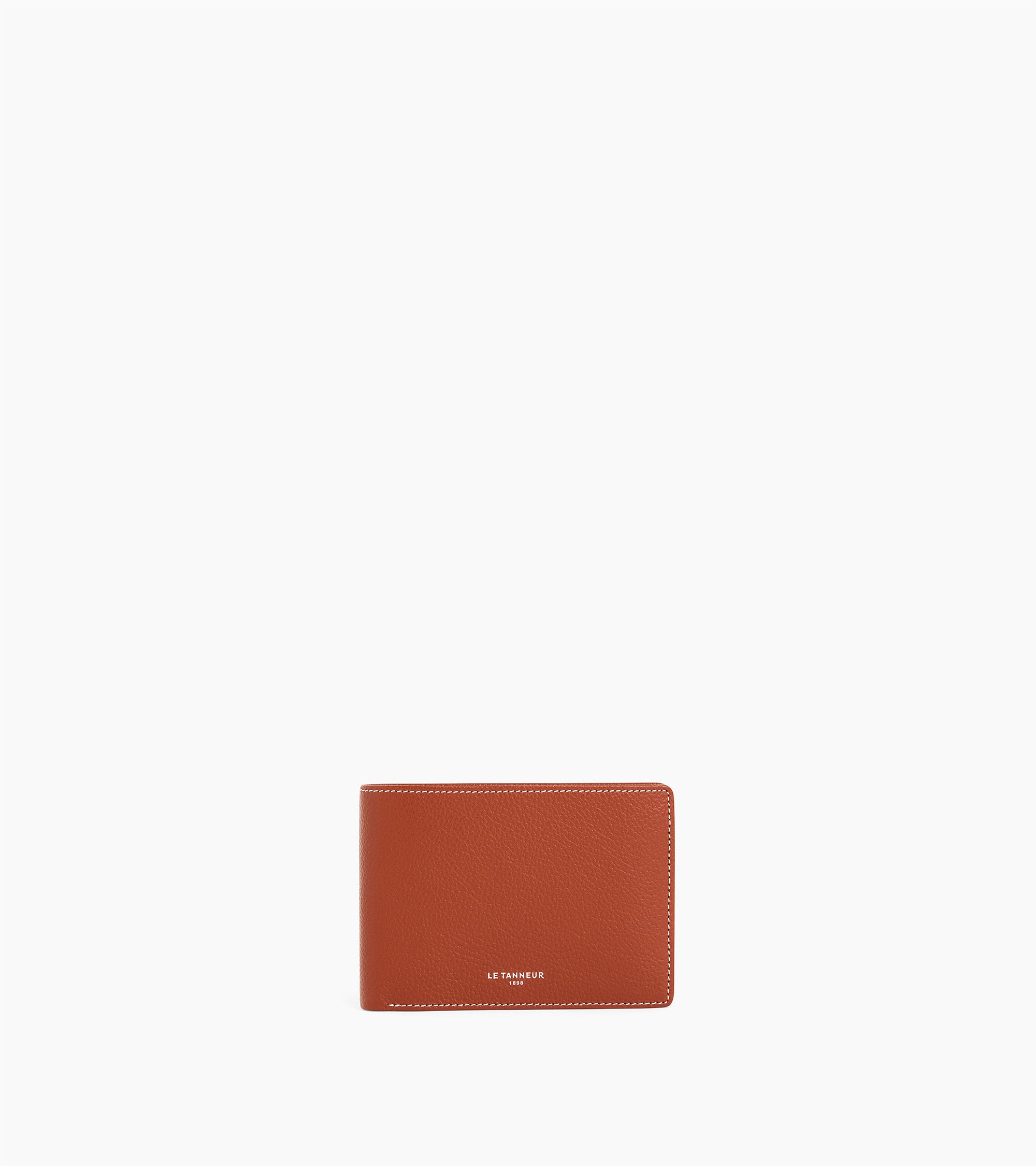 Cartera con solapa de 2 secciones Emile de piel texturizada
