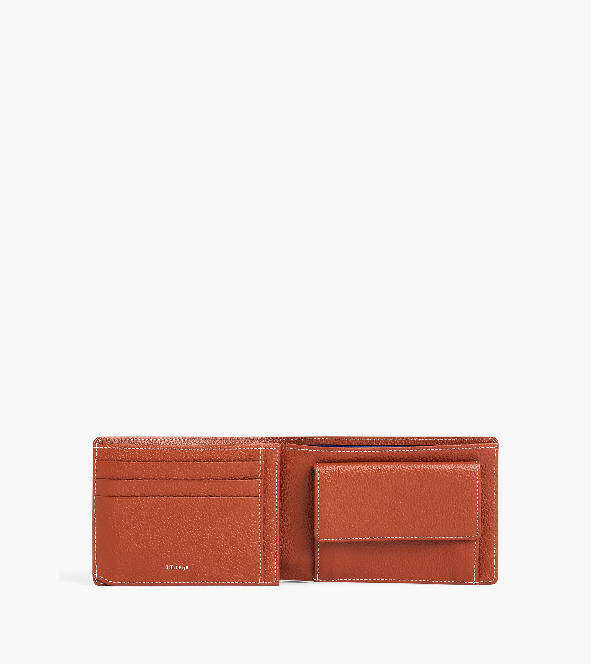 Cartera con solapa de 2 secciones Emile de piel texturizada