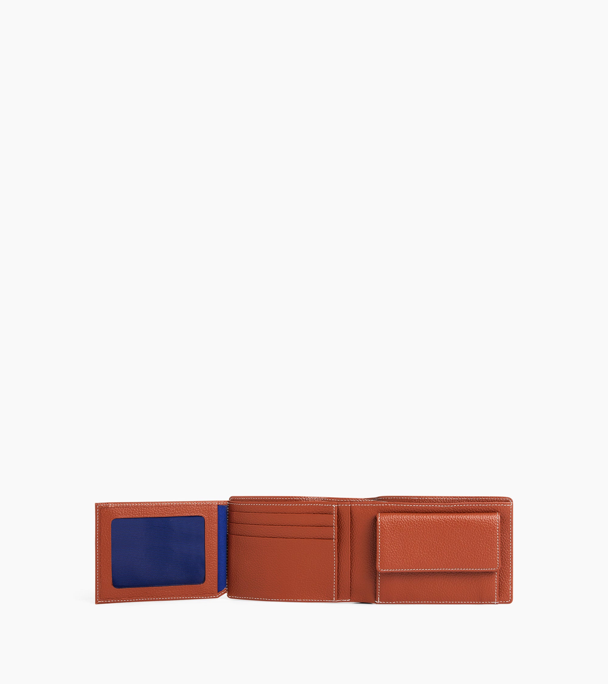 Cartera con solapa de 2 secciones Emile de piel texturizada