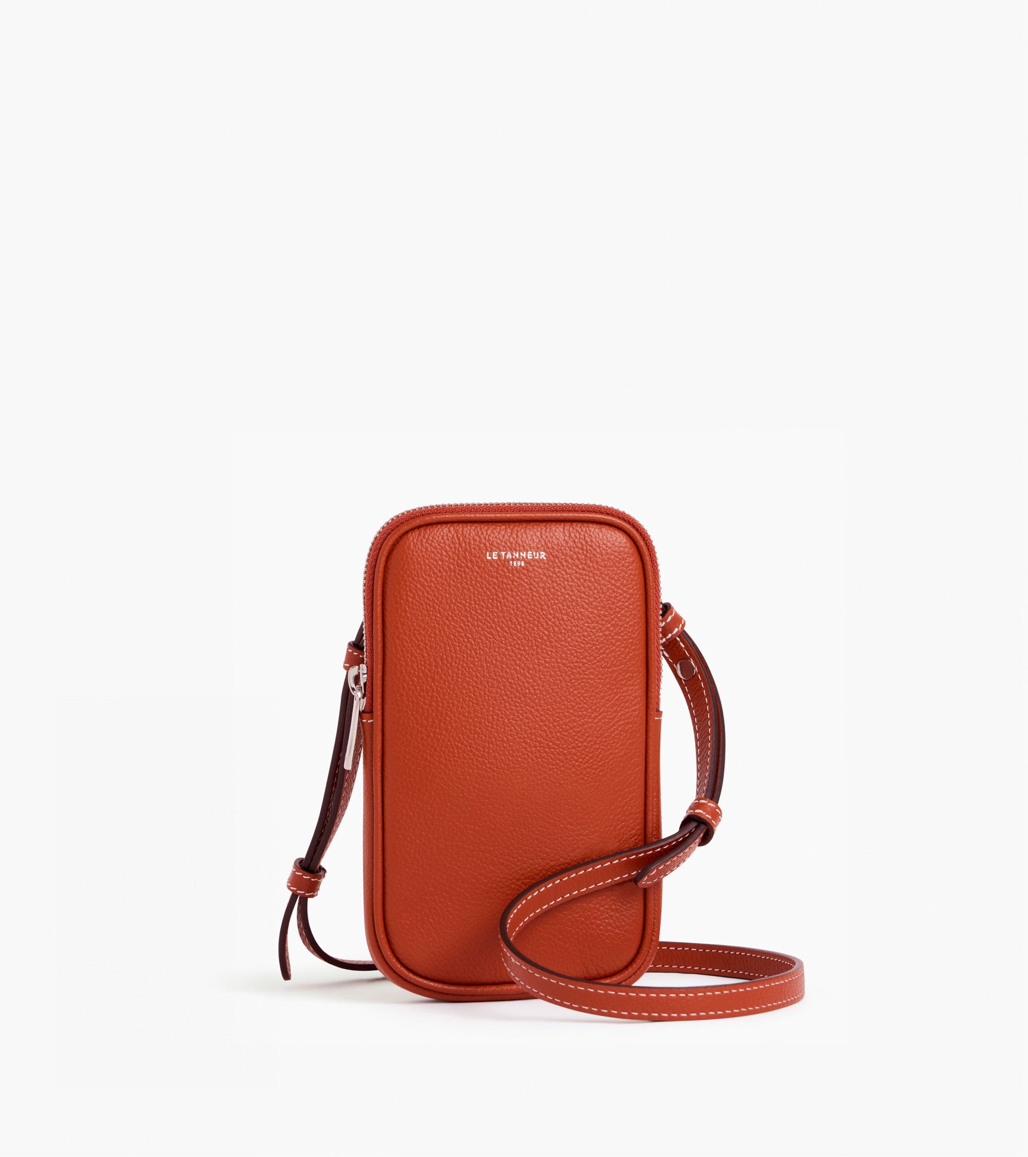 Emile phone case in pebbled leather