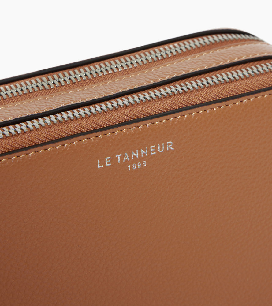 Kleine Umhängetasche Emile aus genarbtem Leder mit 2 Fächern