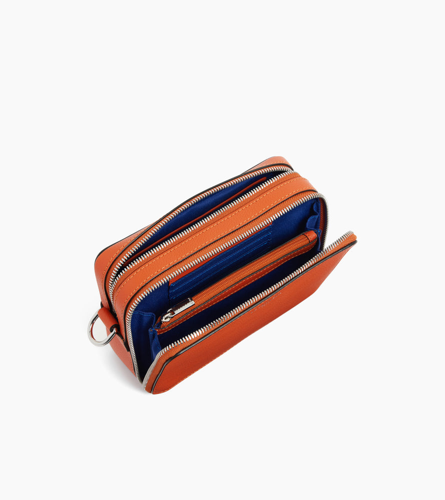 Kleine Umhängetasche Emile aus genarbtem Leder mit 2 Fächern