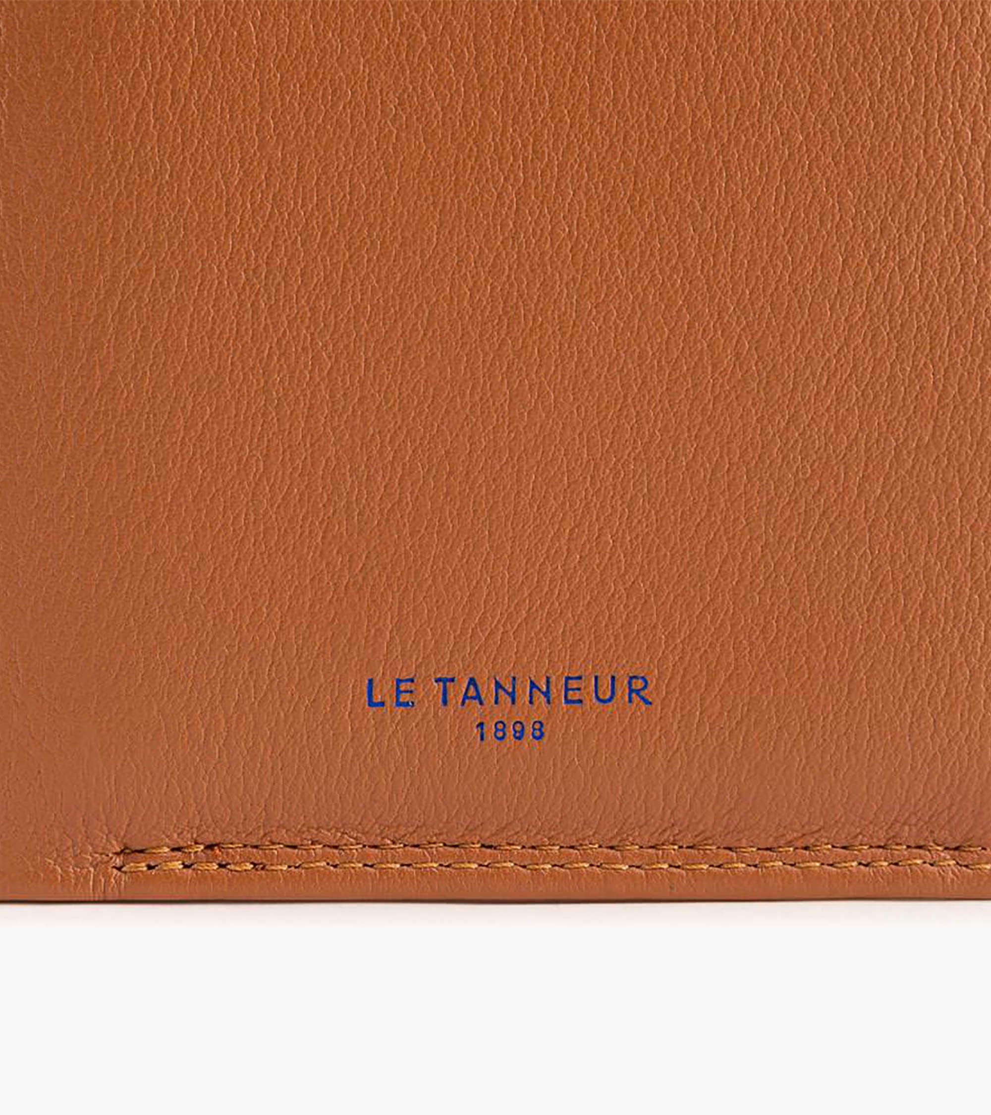 Cartera vertical mediana con cremallera de 2 secciones Martin de piel lisa