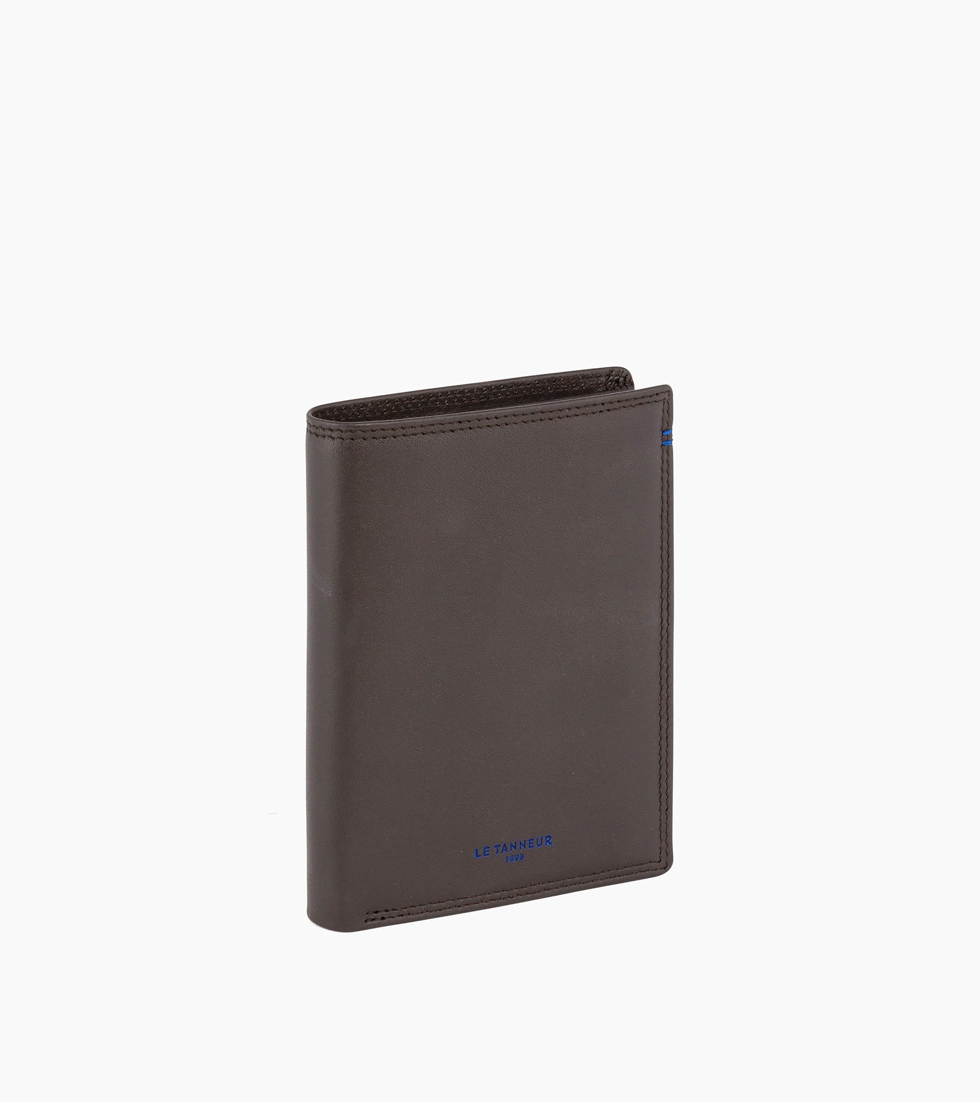 Cartera vertical mediana con cremallera de 2 secciones Martin de piel lisa