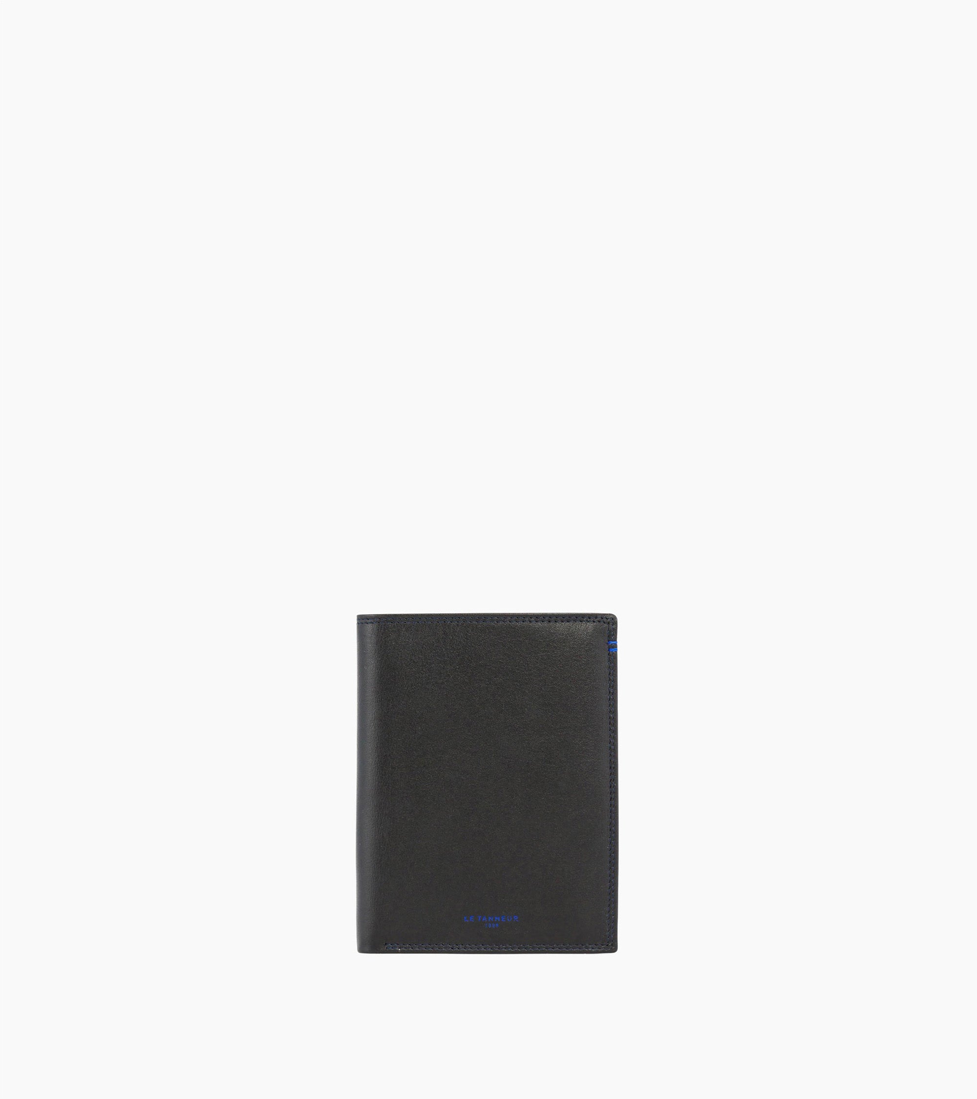 Cartera vertical grande con cremallera de 2 secciones Martin de piel lisa