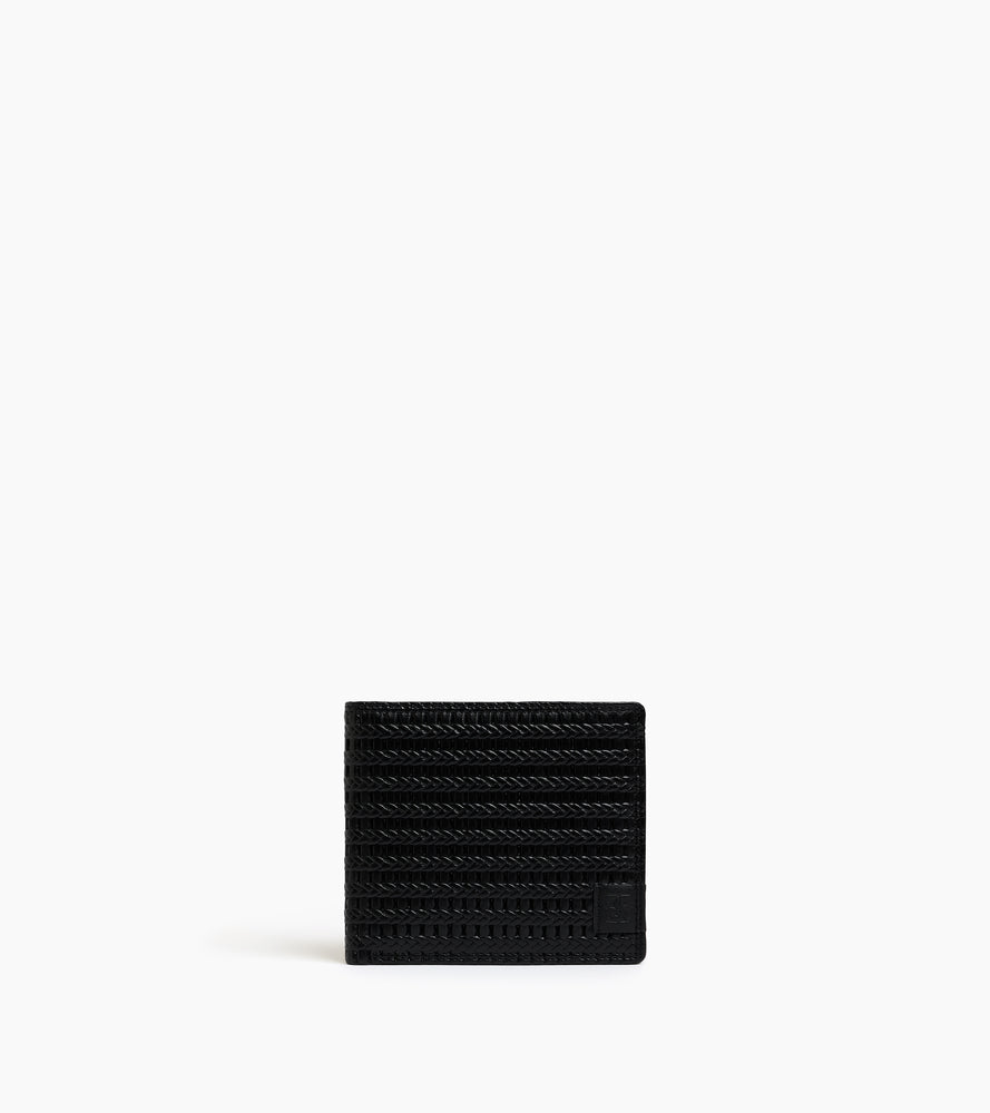 Porte cartes horizontal Martin en cuir embossé et cuir lisse