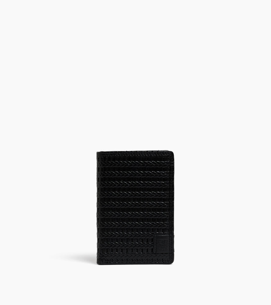 Porte cartes vertical Martin en cuir embossé et cuir lisse